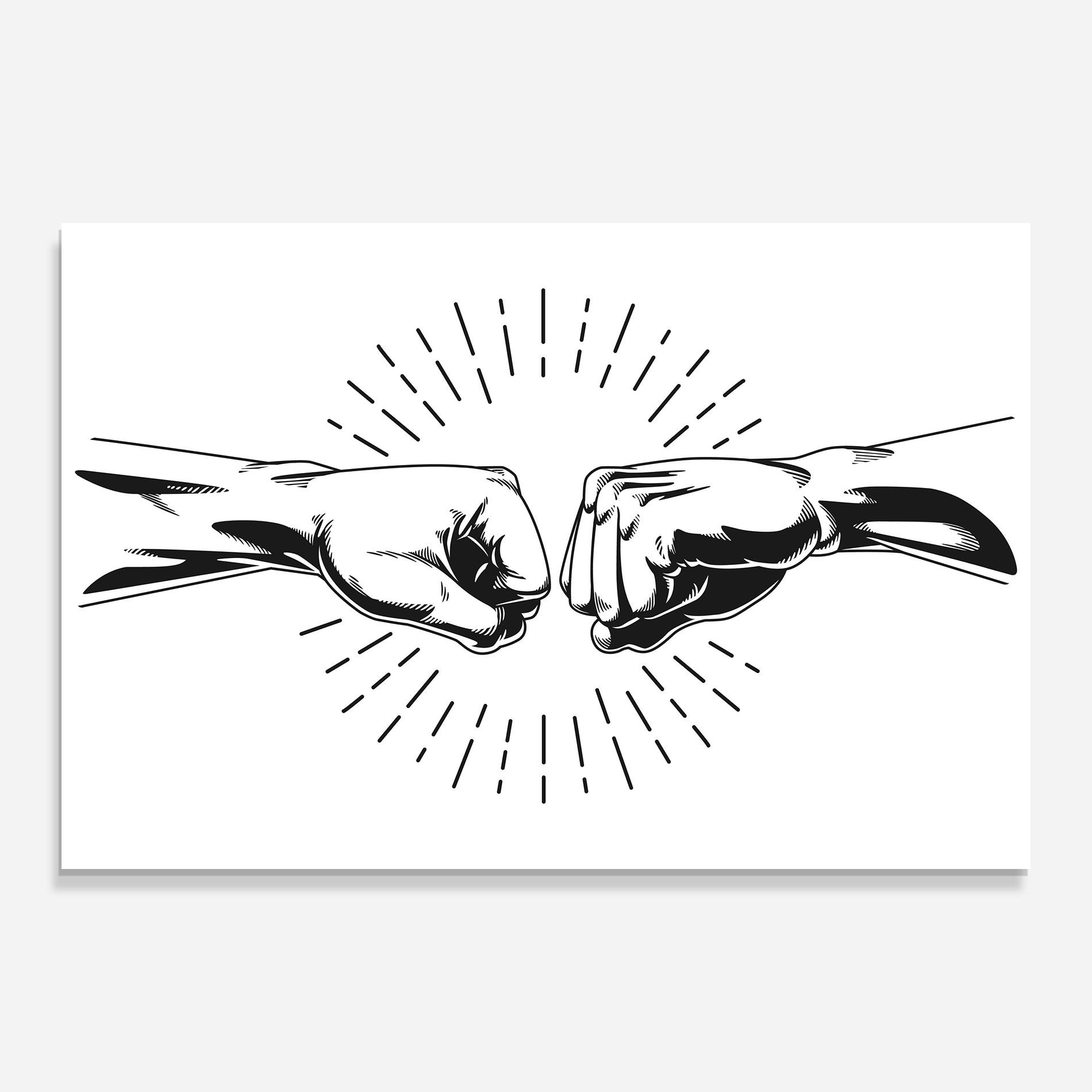 Стъклена картина White Handshake Box mockup 0