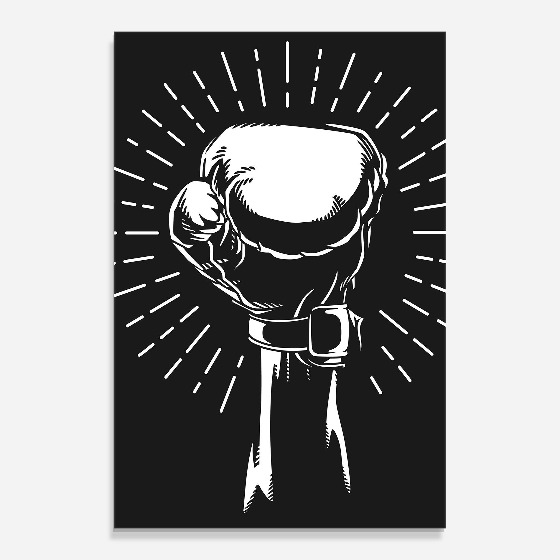 Стъклена картина Grey Hand Boxing mockup 0