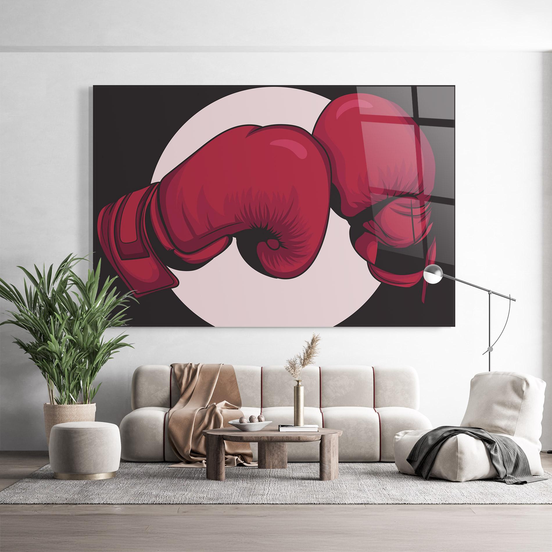 Стъклена картина Boxing Cream Circle mockup 9