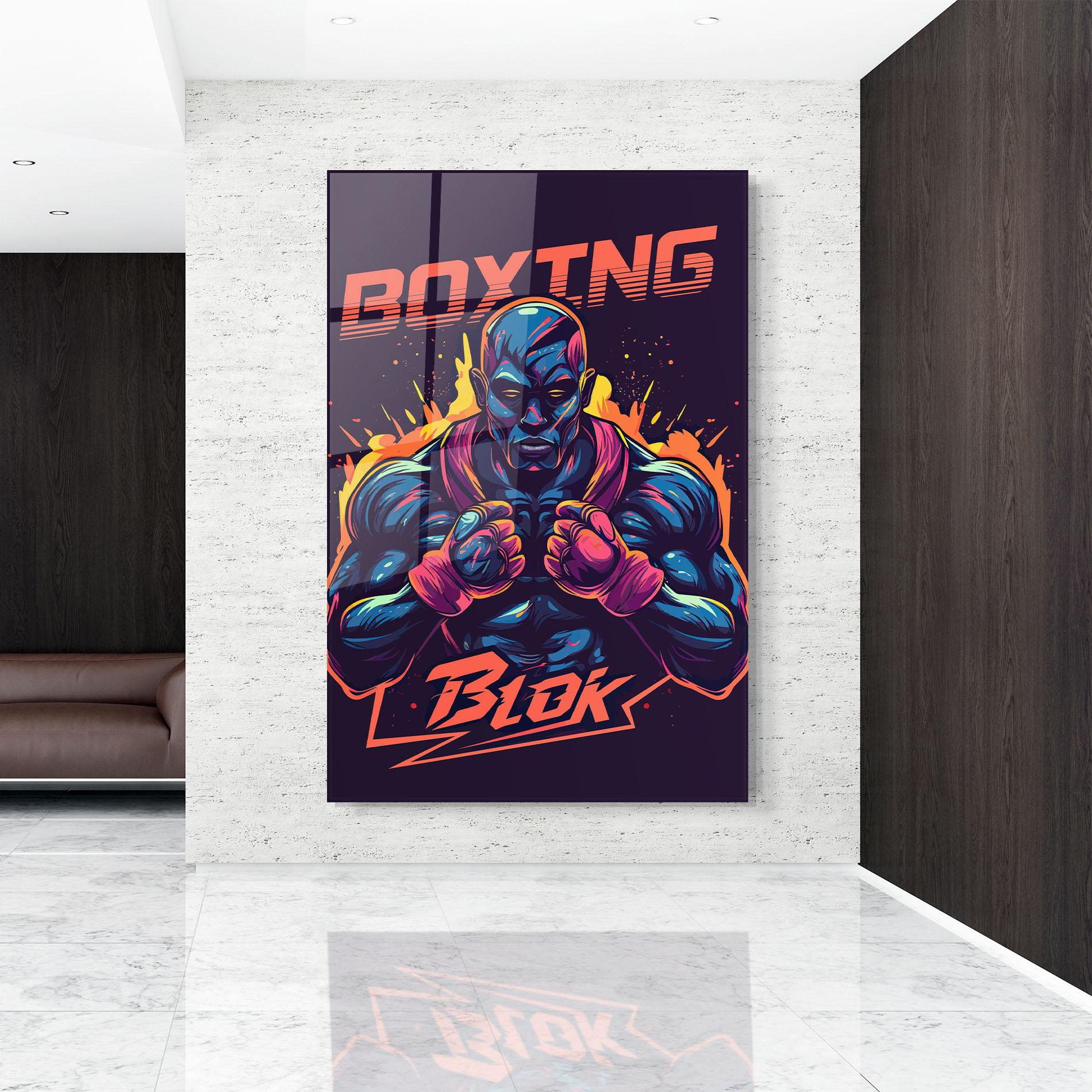 Стъклена картина Boxing Blok mockup 9
