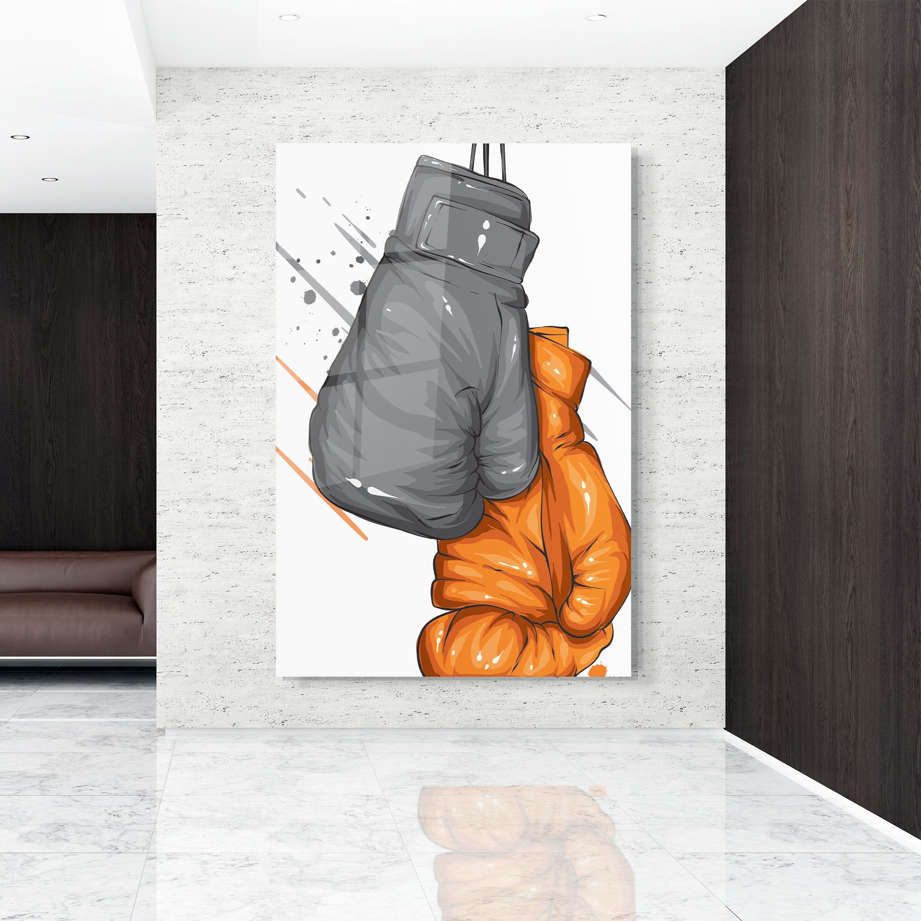 Grey Orange Glove mockup 9
