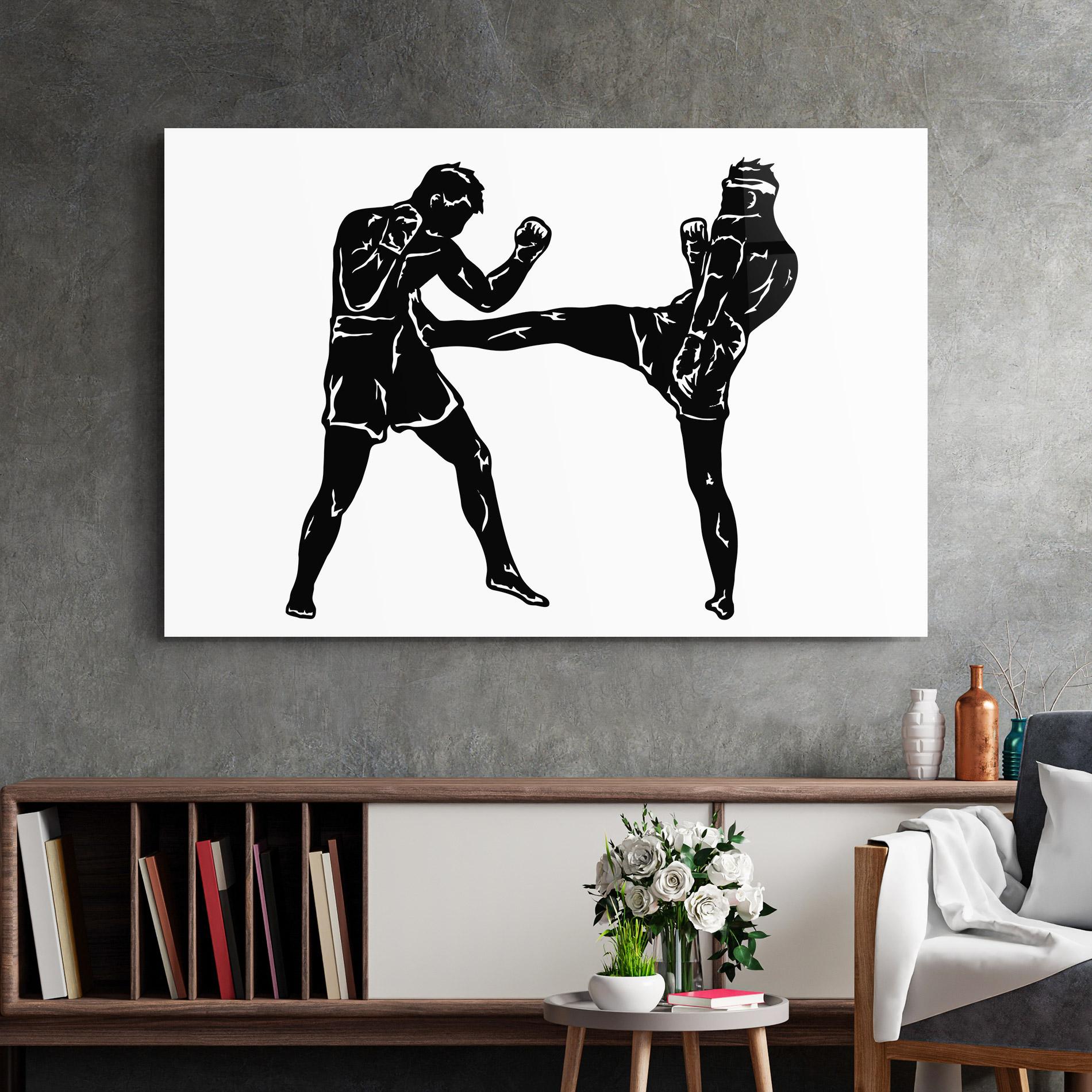 Стъклена картина Box Fight Move mockup 2