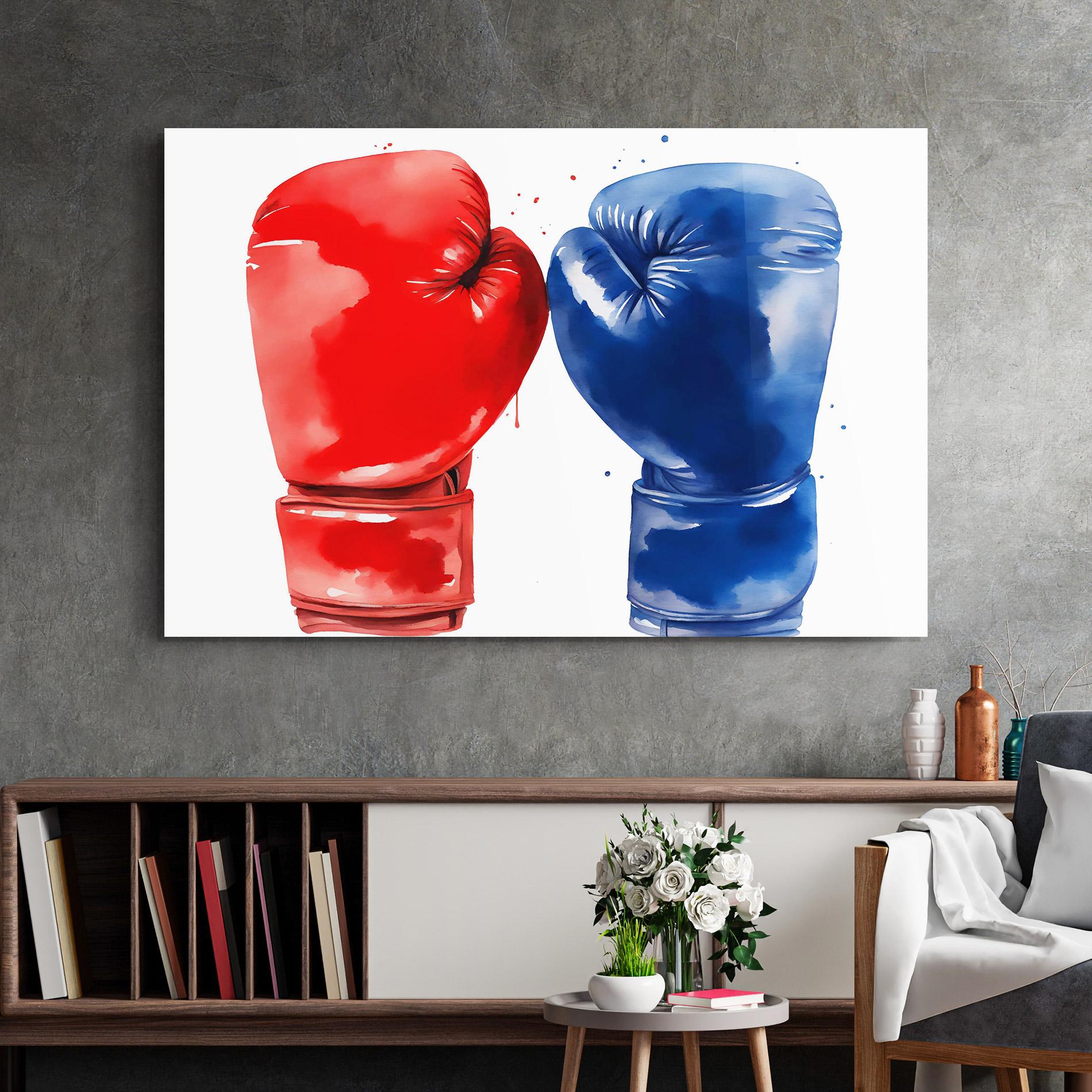 Стъклена картина Red Blue Box mockup 2