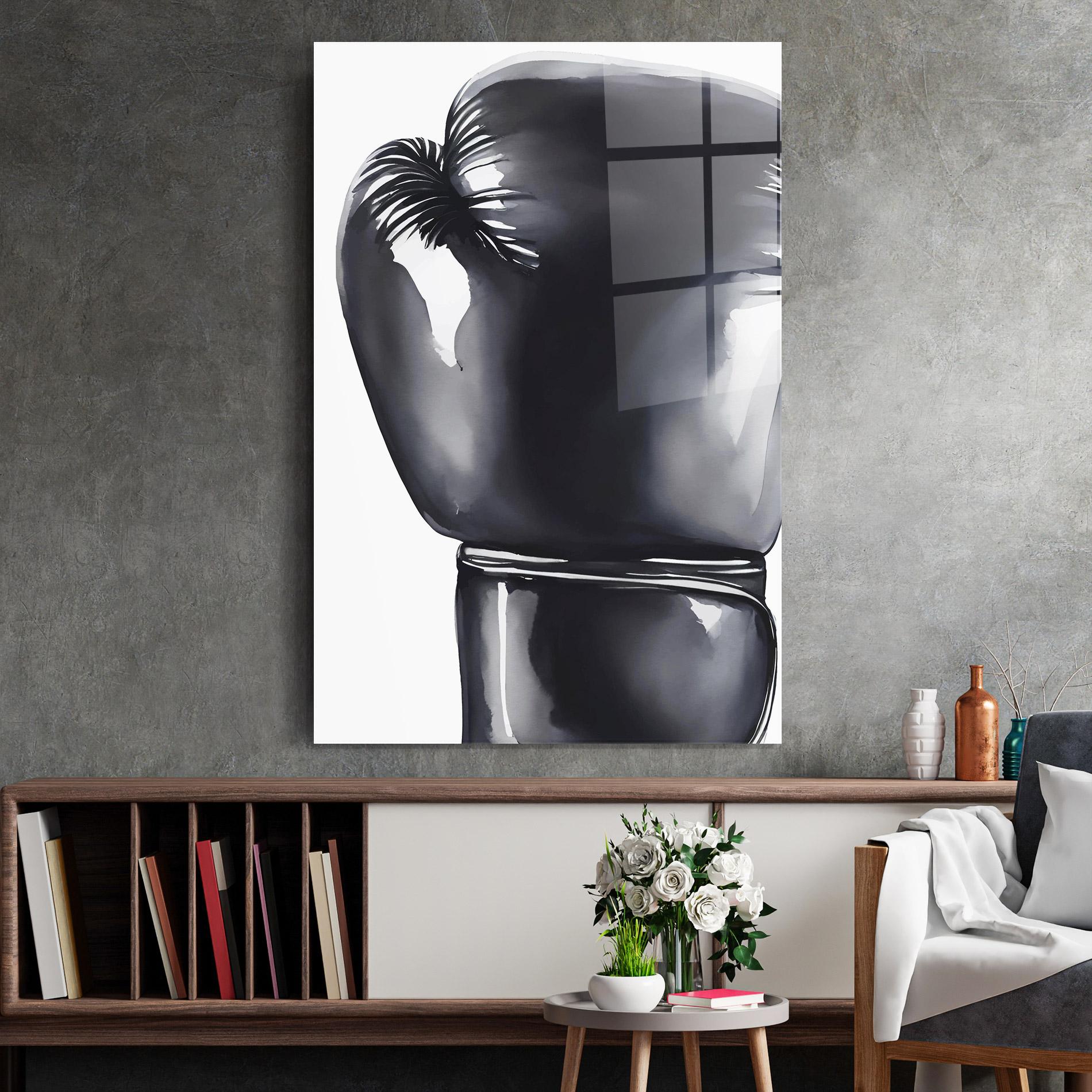 Стъклена картина Black Box Glove mockup 2