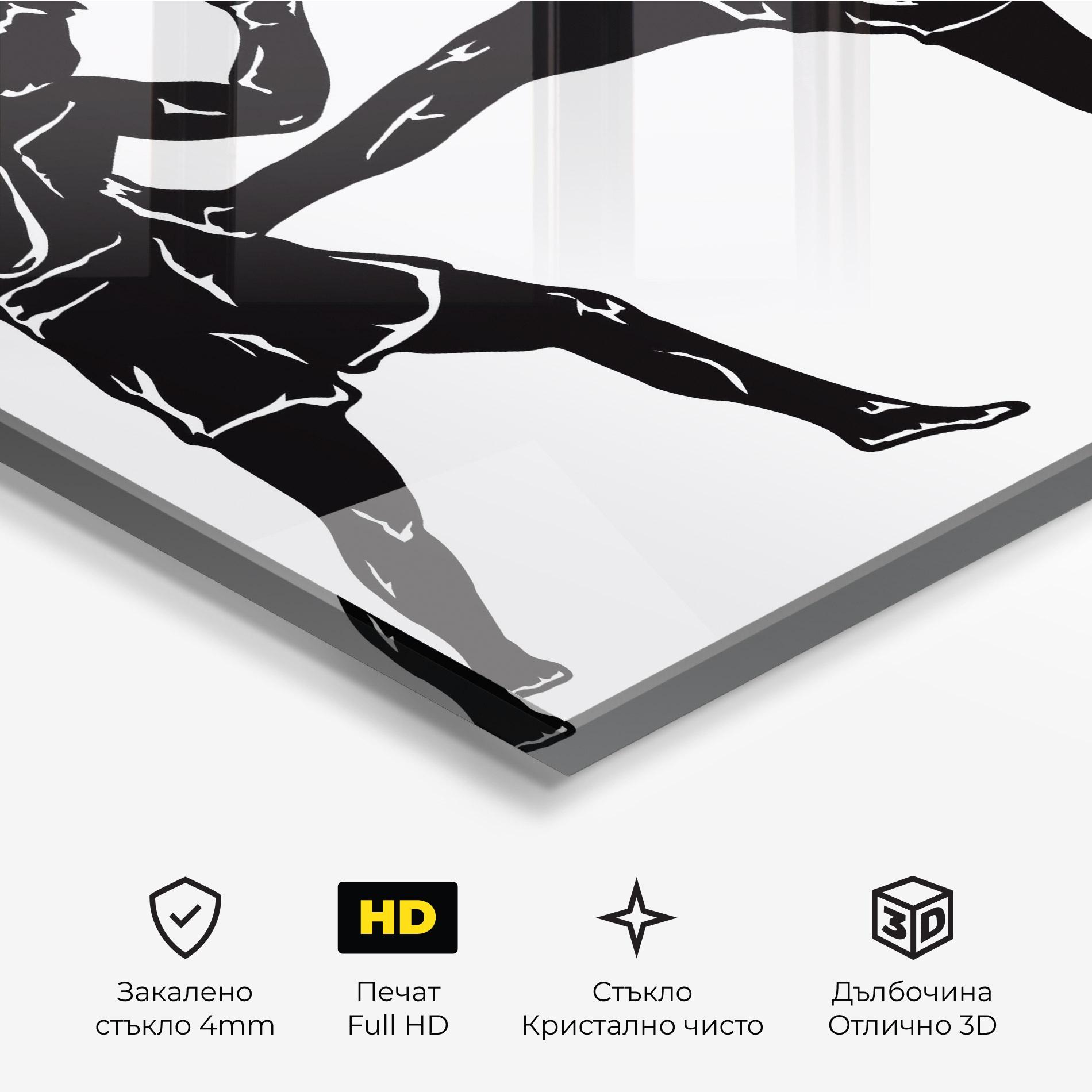Стъклена картина Box Fight Move mockup 3