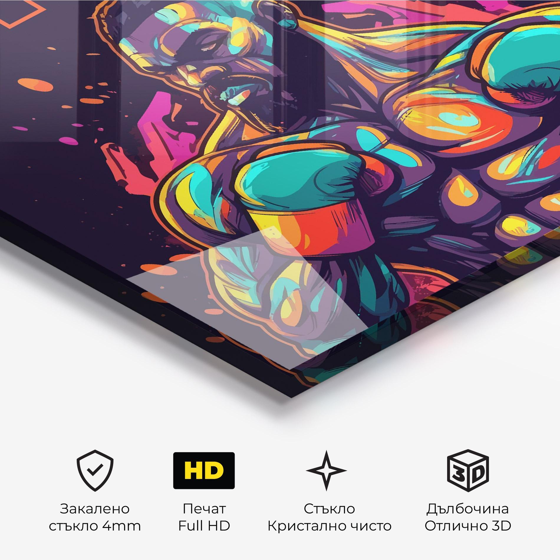Стъклена картина Box Ing mockup 3