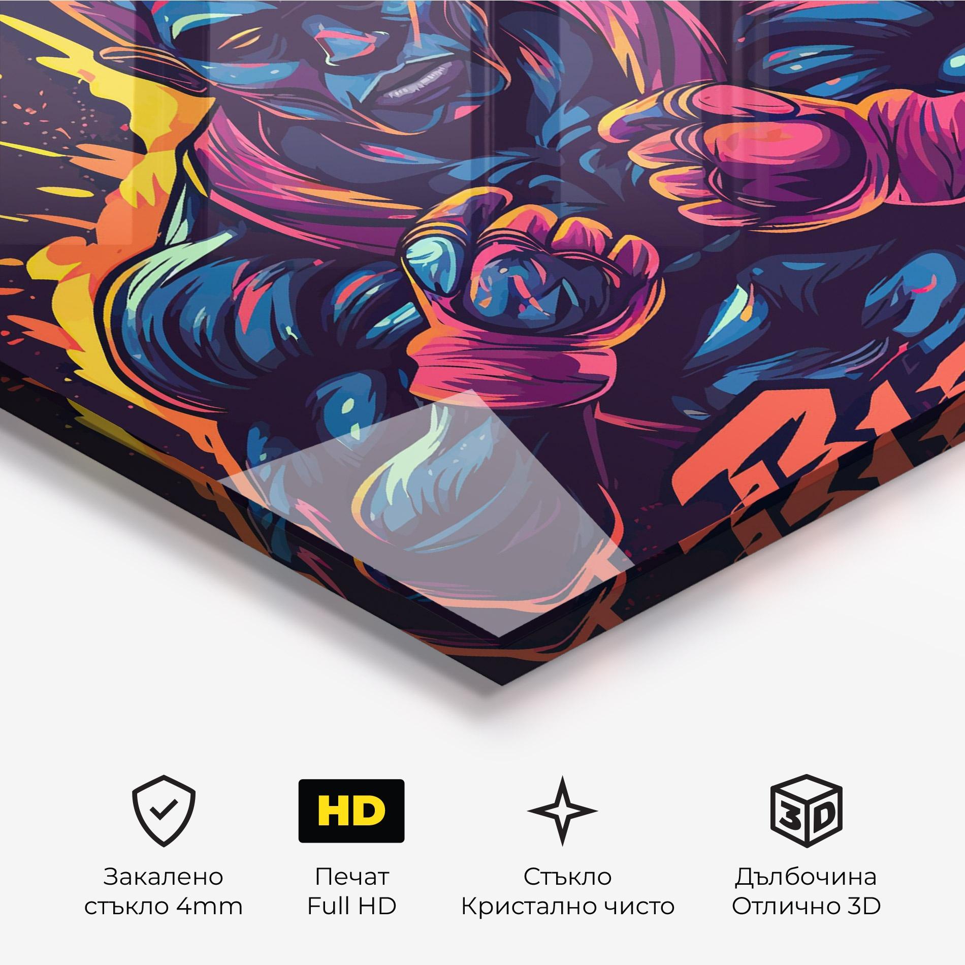 Стъклена картина Boxing Blok mockup 3