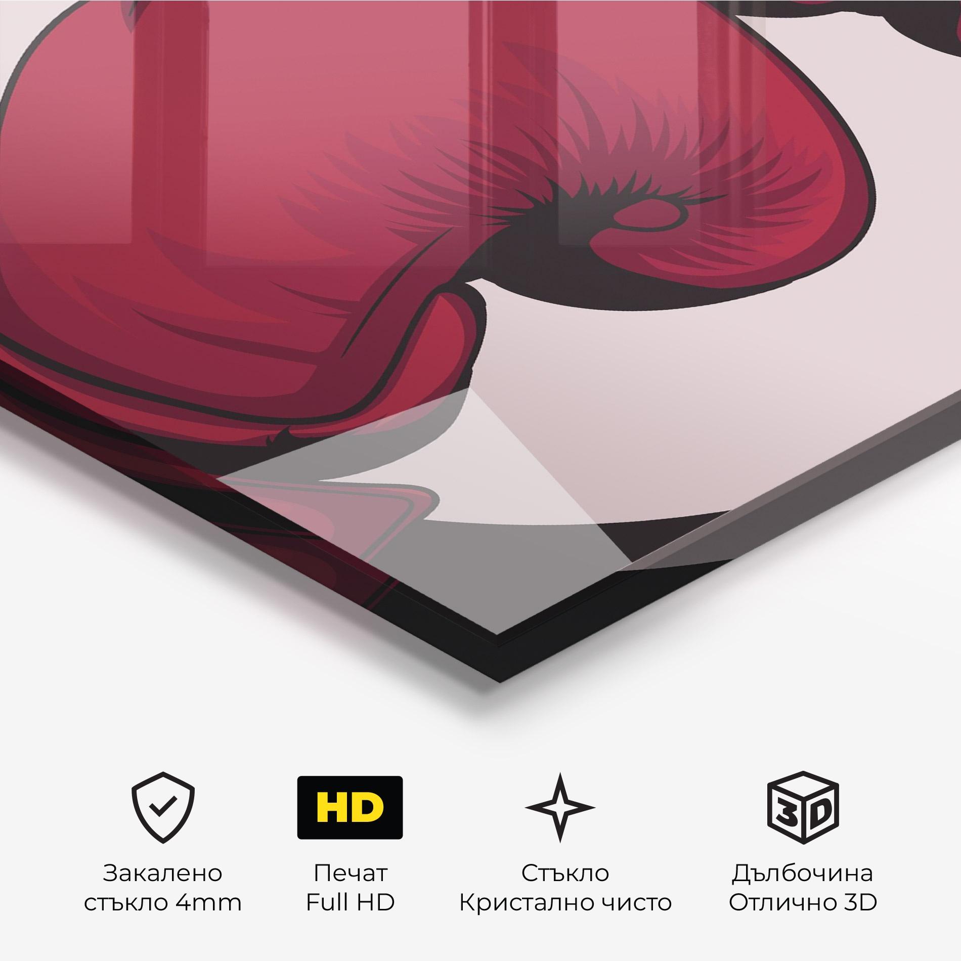 Стъклена картина Boxing Cream Circle mockup 3