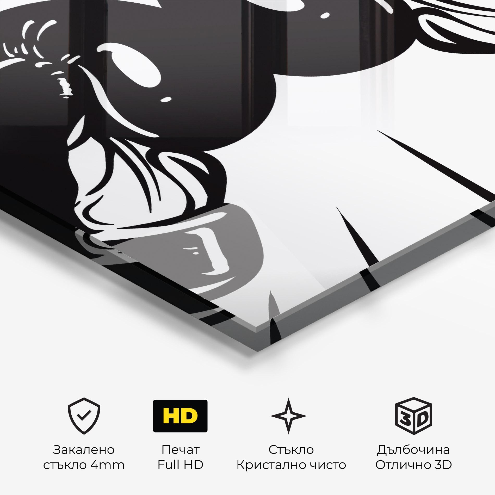 Стъклена картина Boxing Gloves Line mockup 3