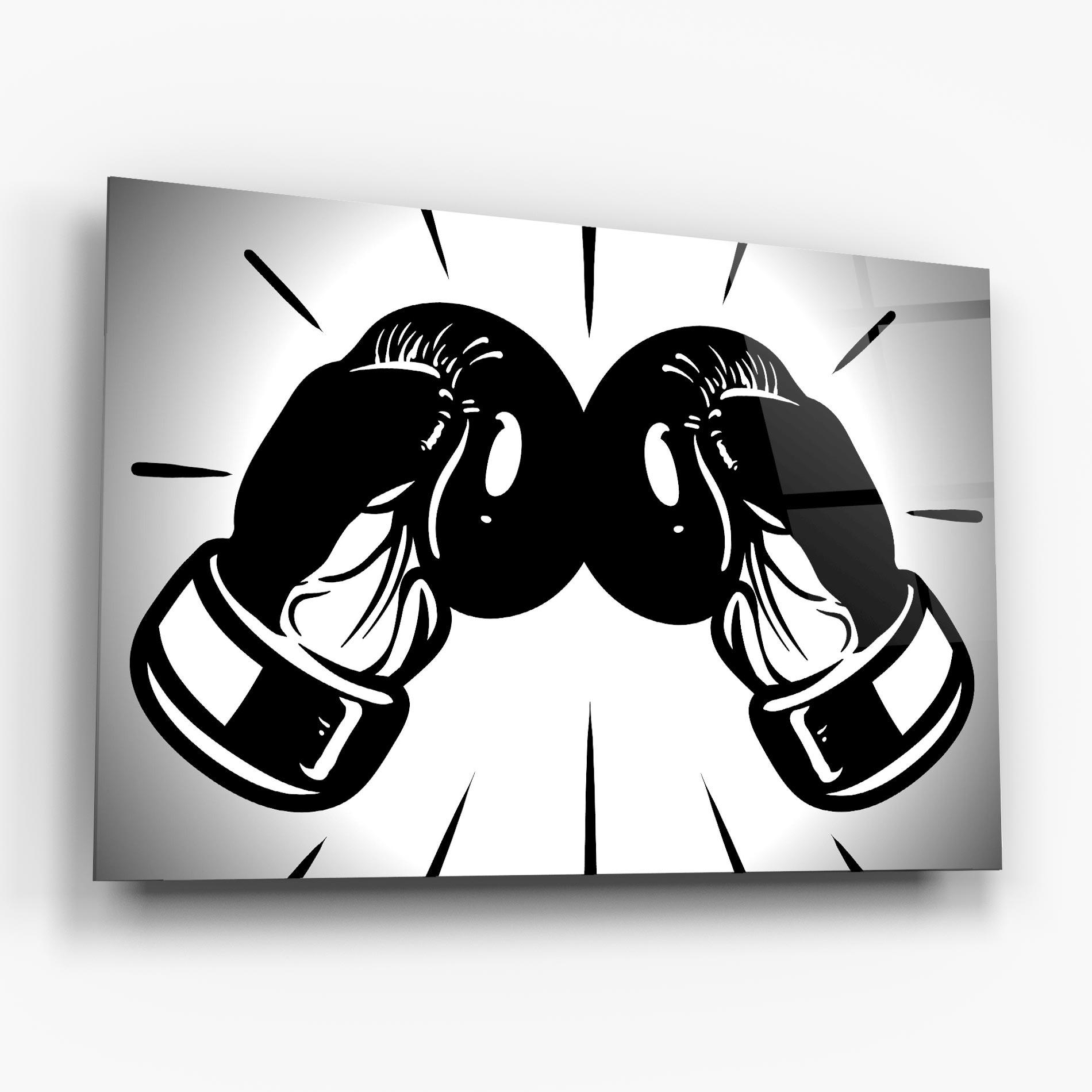 Стъклена картина Boxing Gloves Line mockup 6