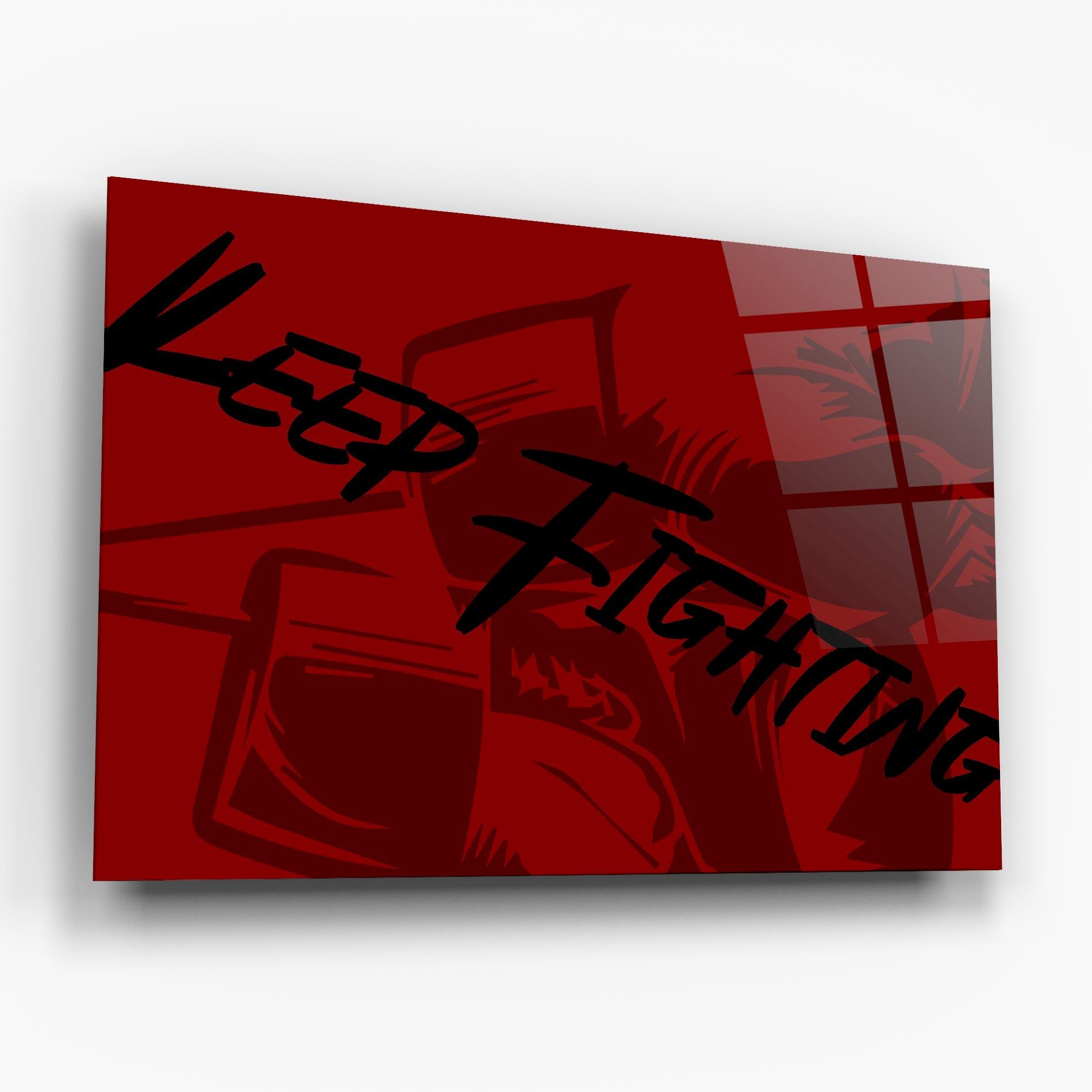 Стъклена картина Keep Fighting mockup 6