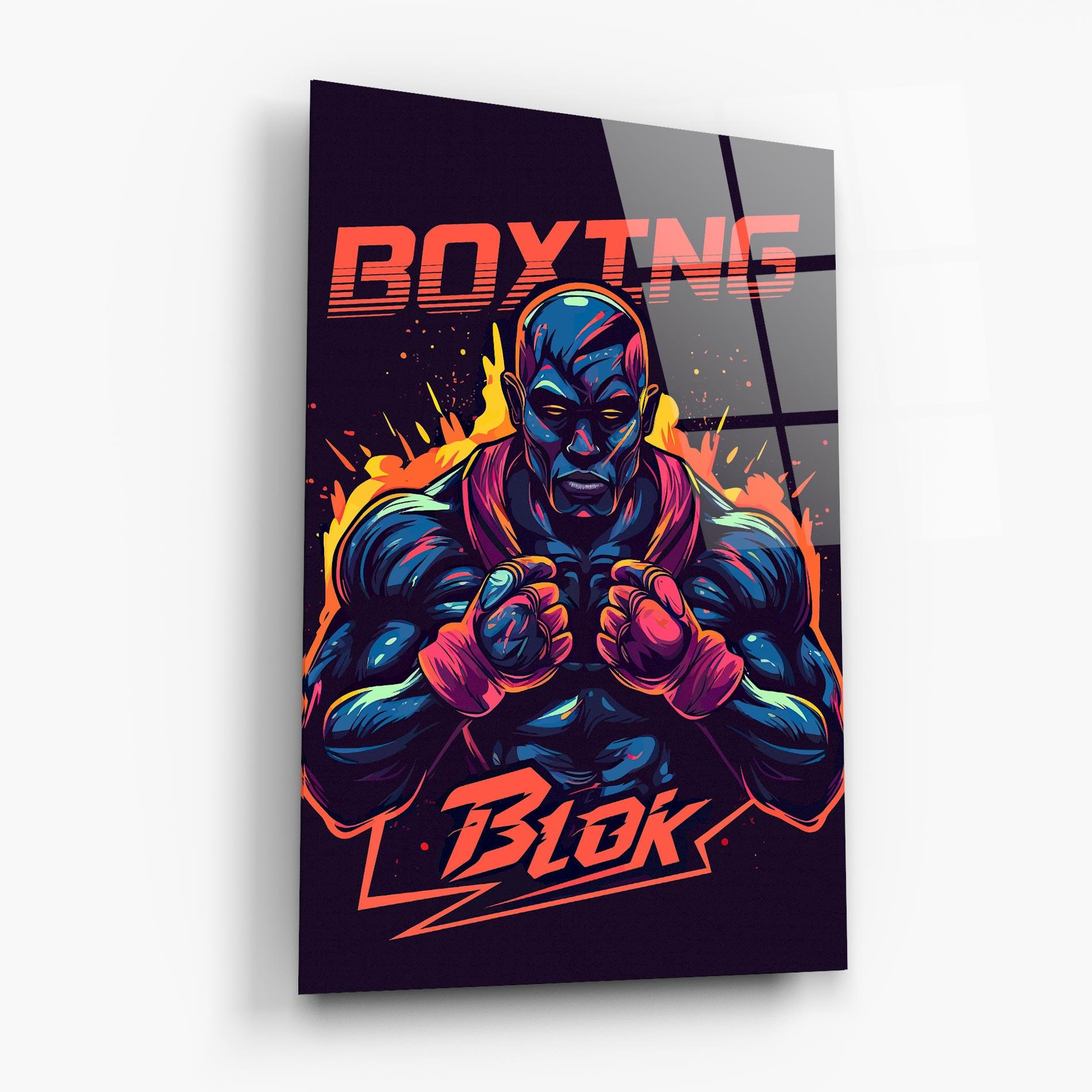 Стъклена картина Boxing Blok mockup 6