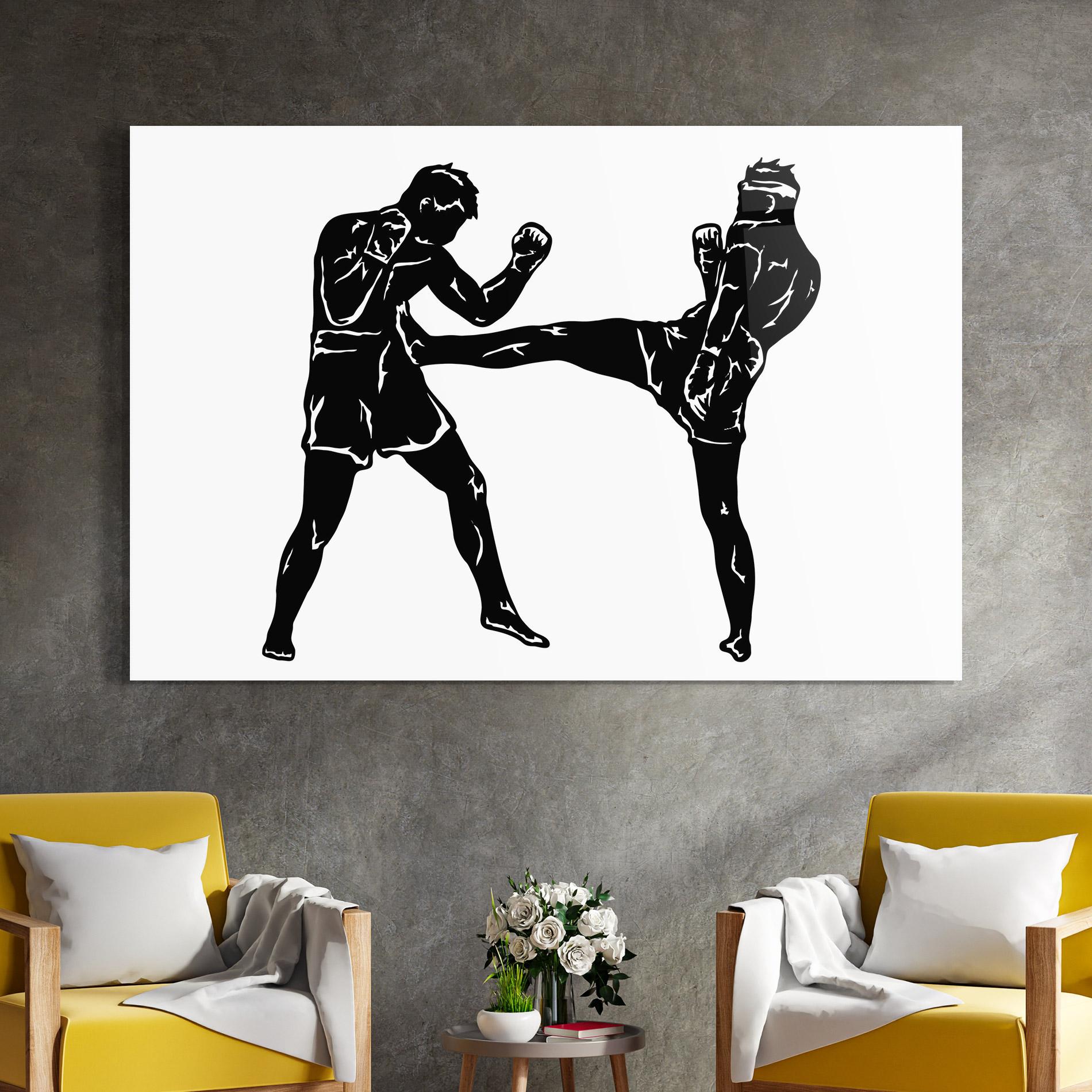 Стъклена картина Box Fight Move mockup 4