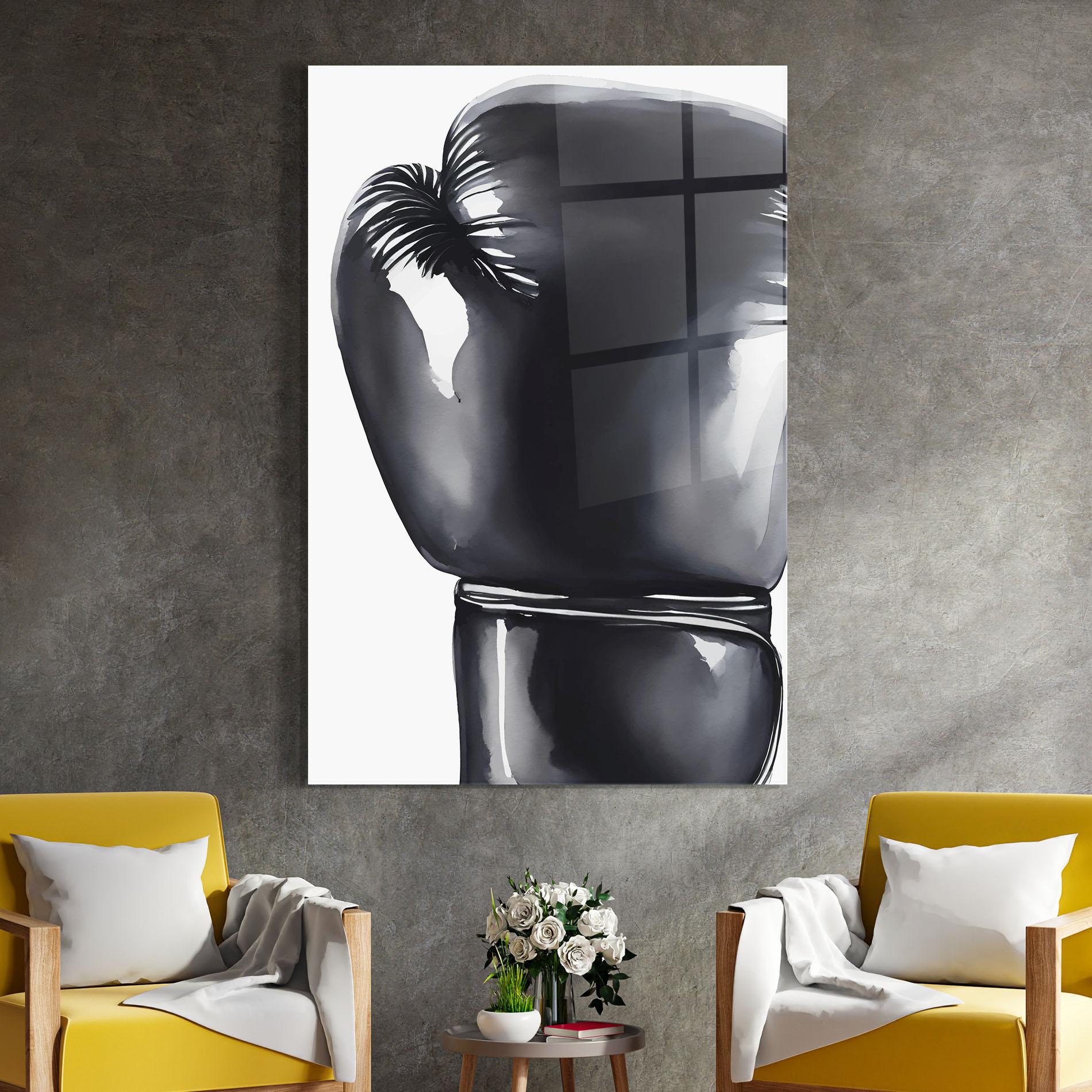 Стъклена картина Black Box Glove mockup 4