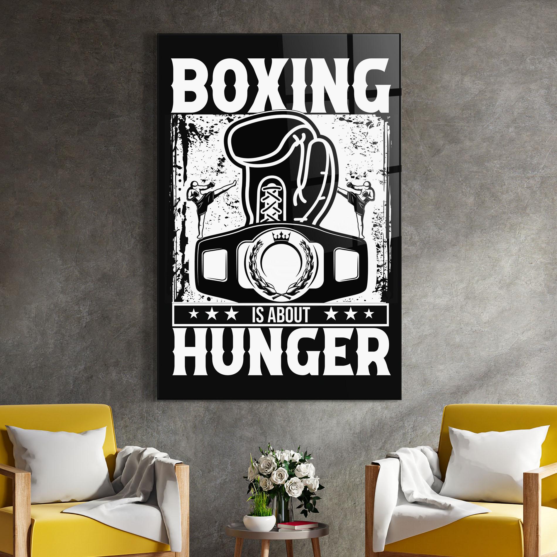 Стъклена картина Boxing Hunger mockup 4