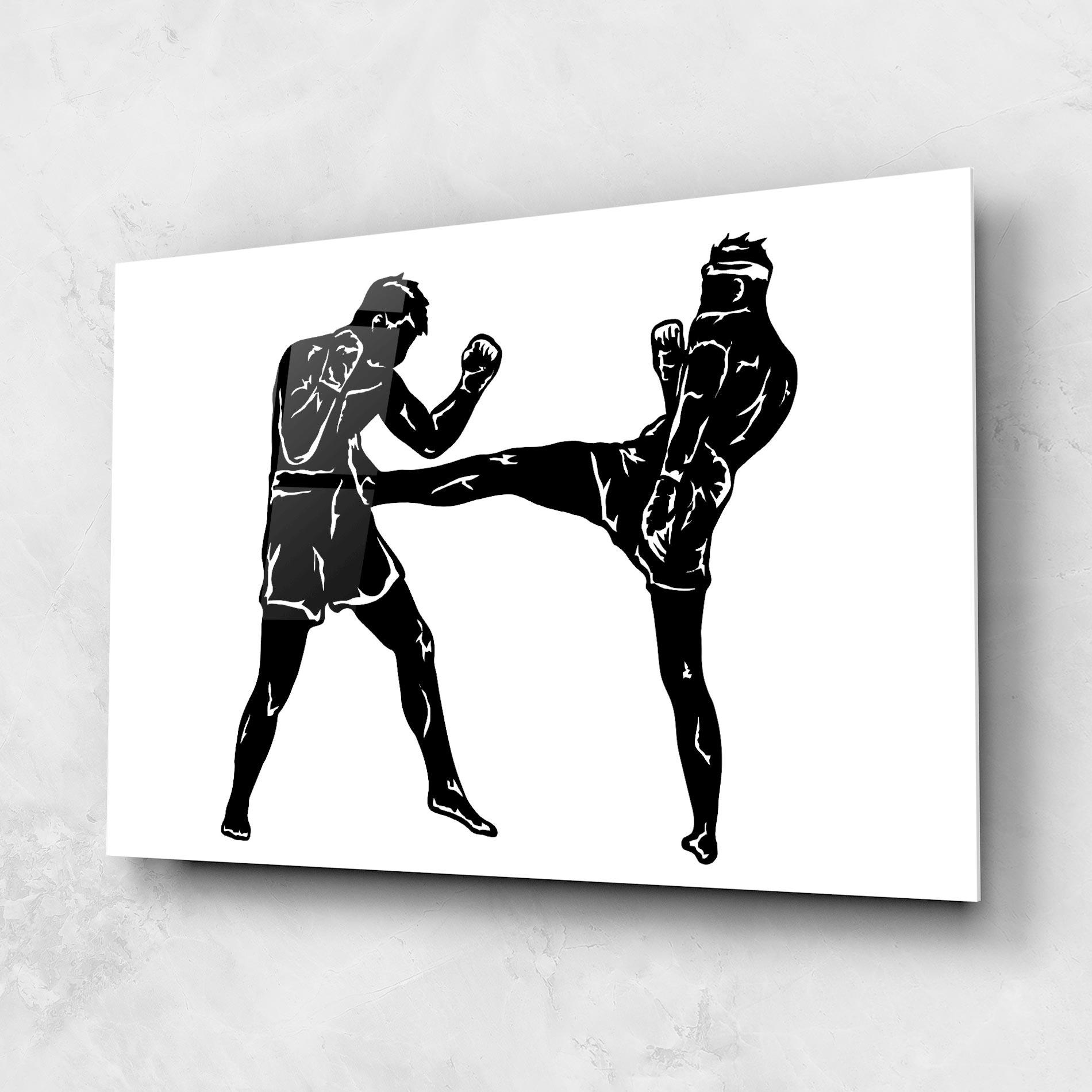 Стъклена картина Box Fight Move mockup 1
