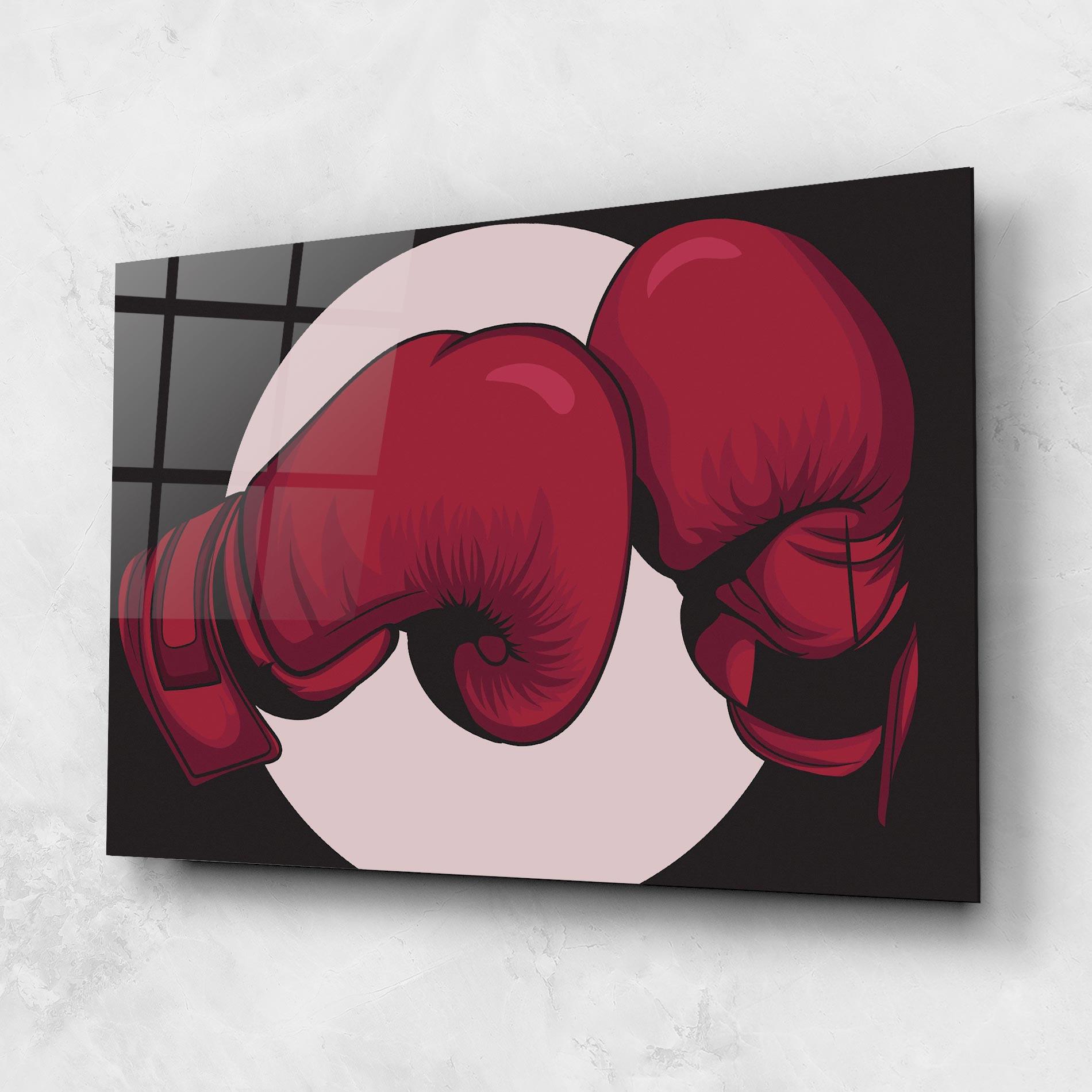 Стъклена картина Boxing Cream Circle mockup 1