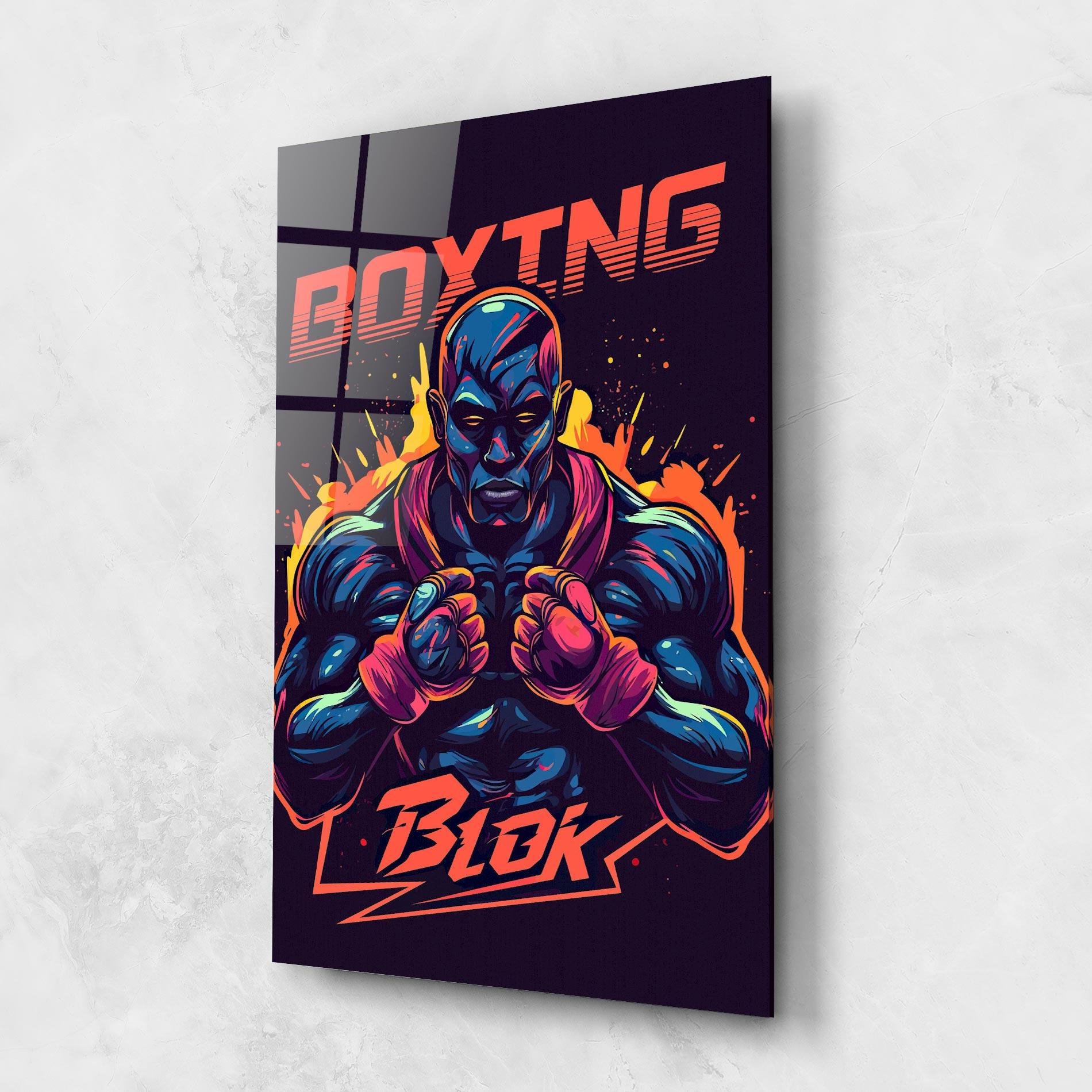 Стъклена картина Boxing Blok mockup 1