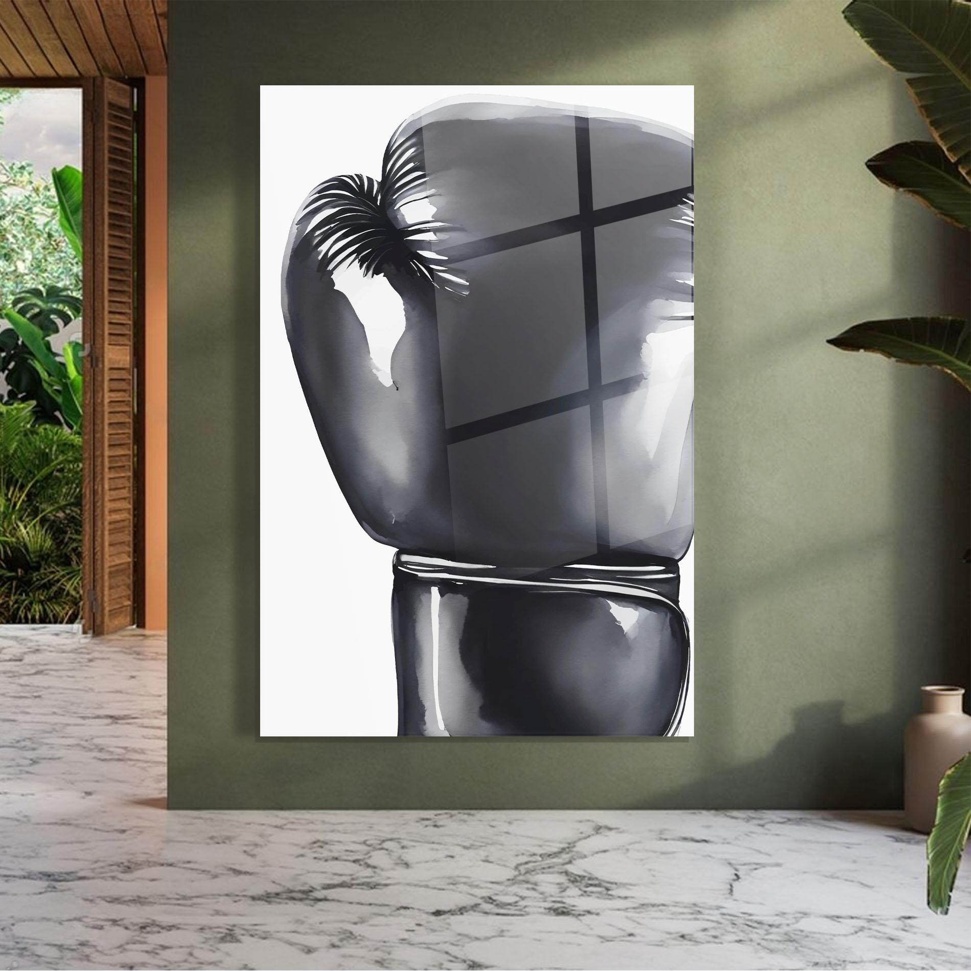 Стъклена картина Black Box Glove mockup 7