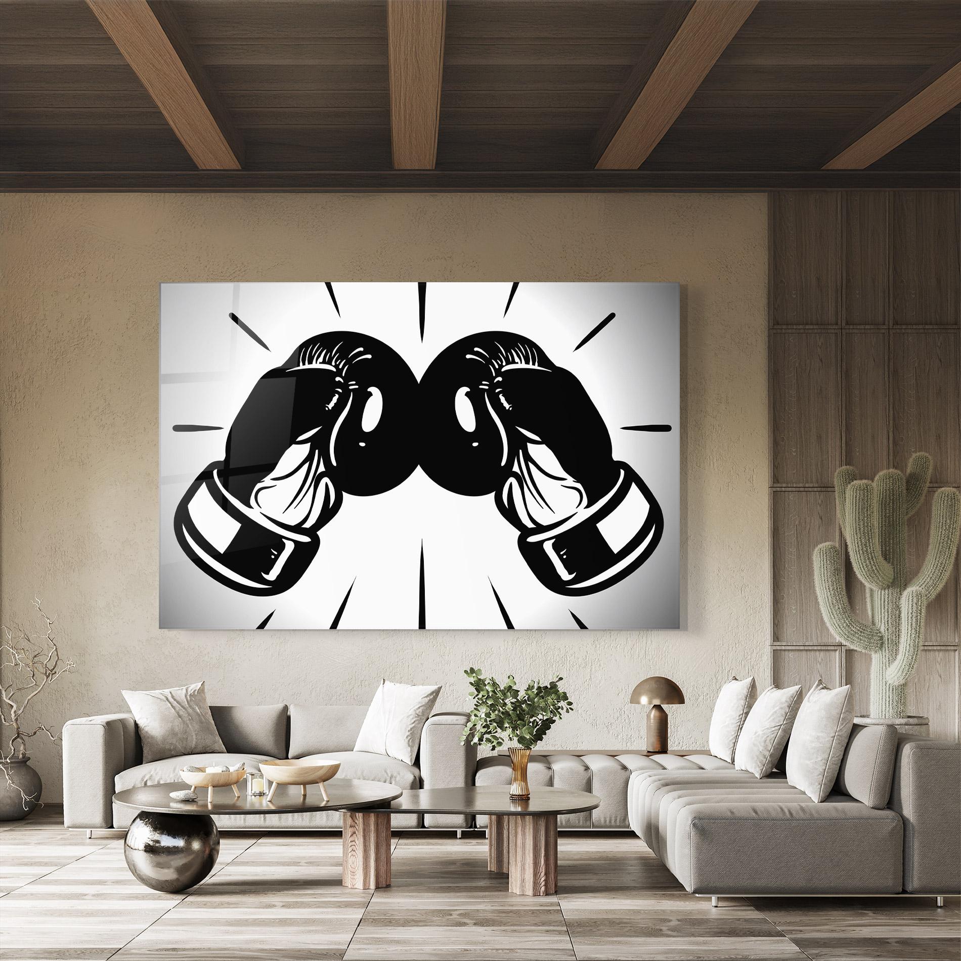 Стъклена картина Boxing Gloves Line mockup 8
