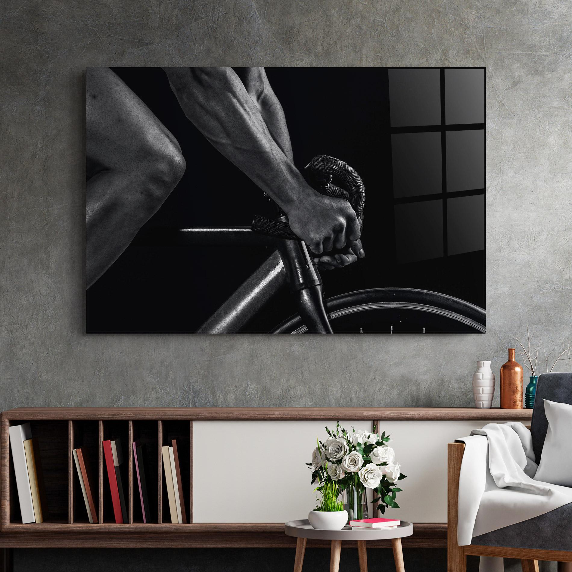 Стъклена картина Bike Burst mockup 2