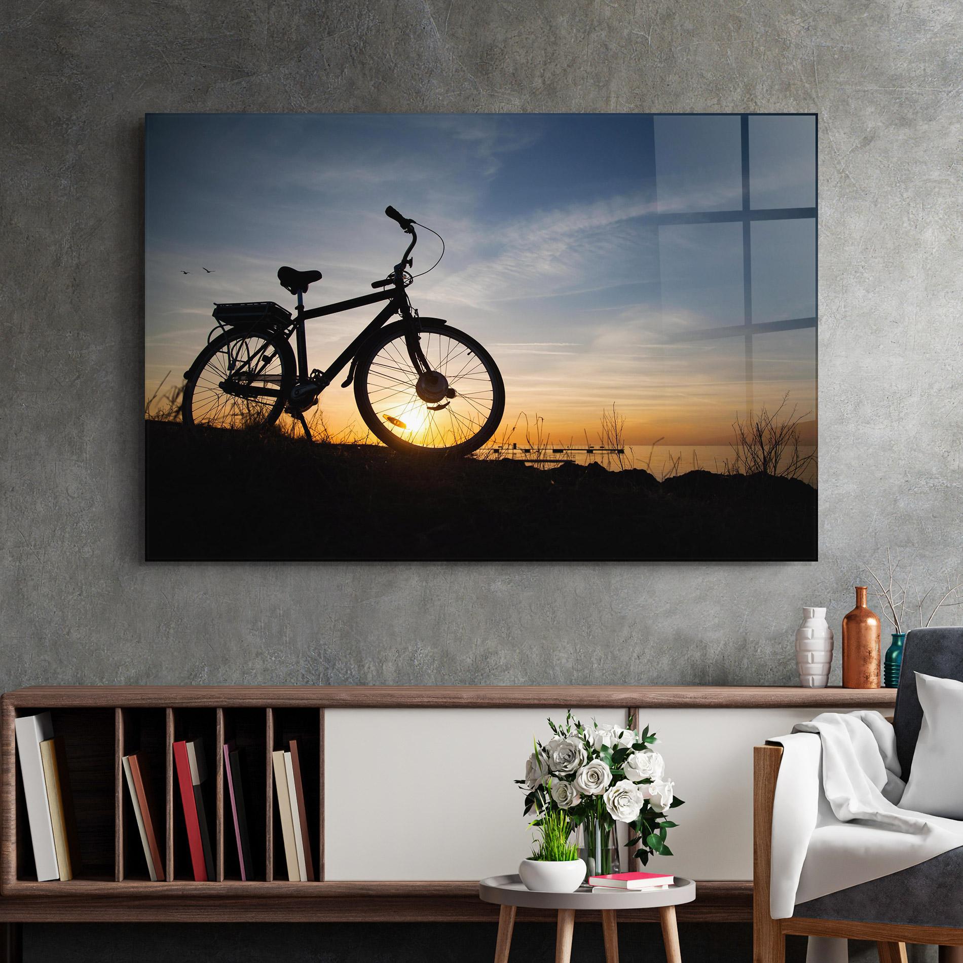Стъклена картина Blue Sky Bike mockup 2