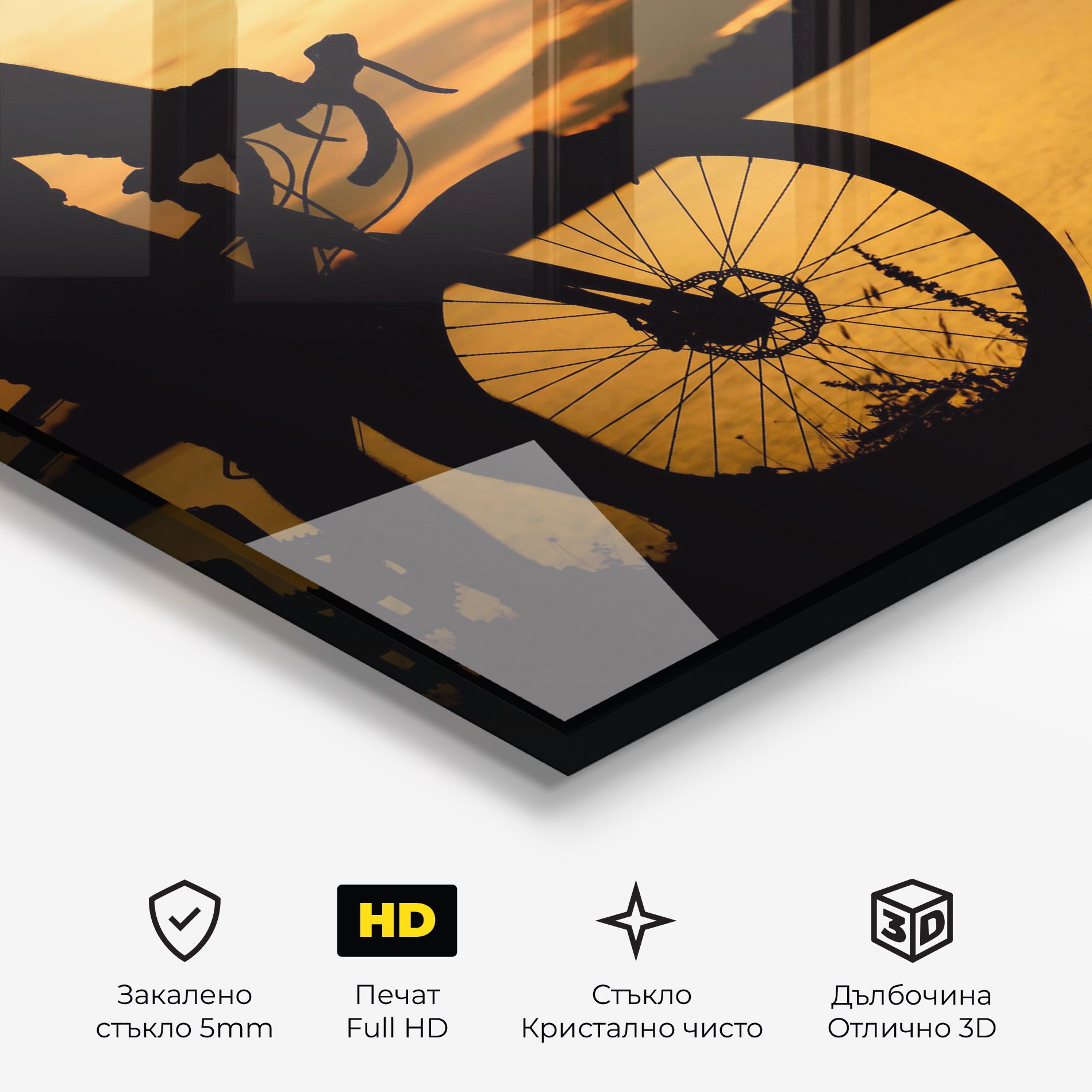 Bicycle Sunset Silhouette mockup 3