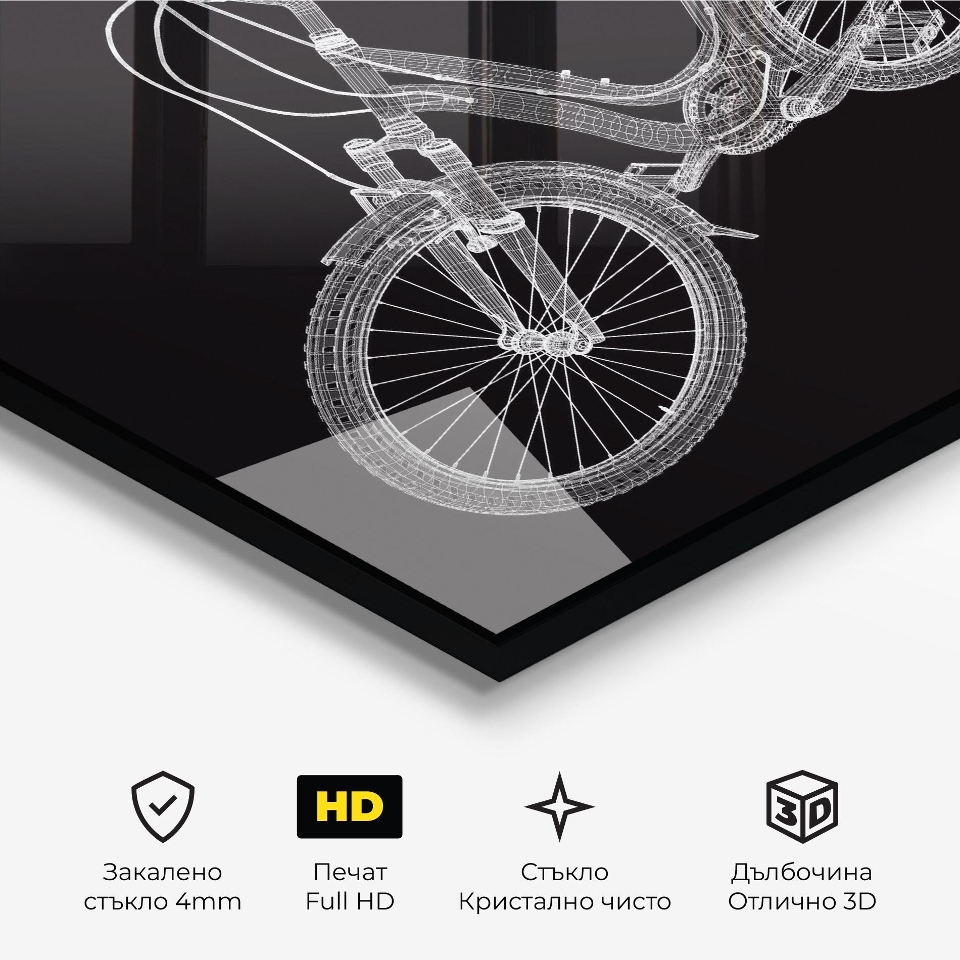 Стъклена картина Bicycle 3d Model mockup 3