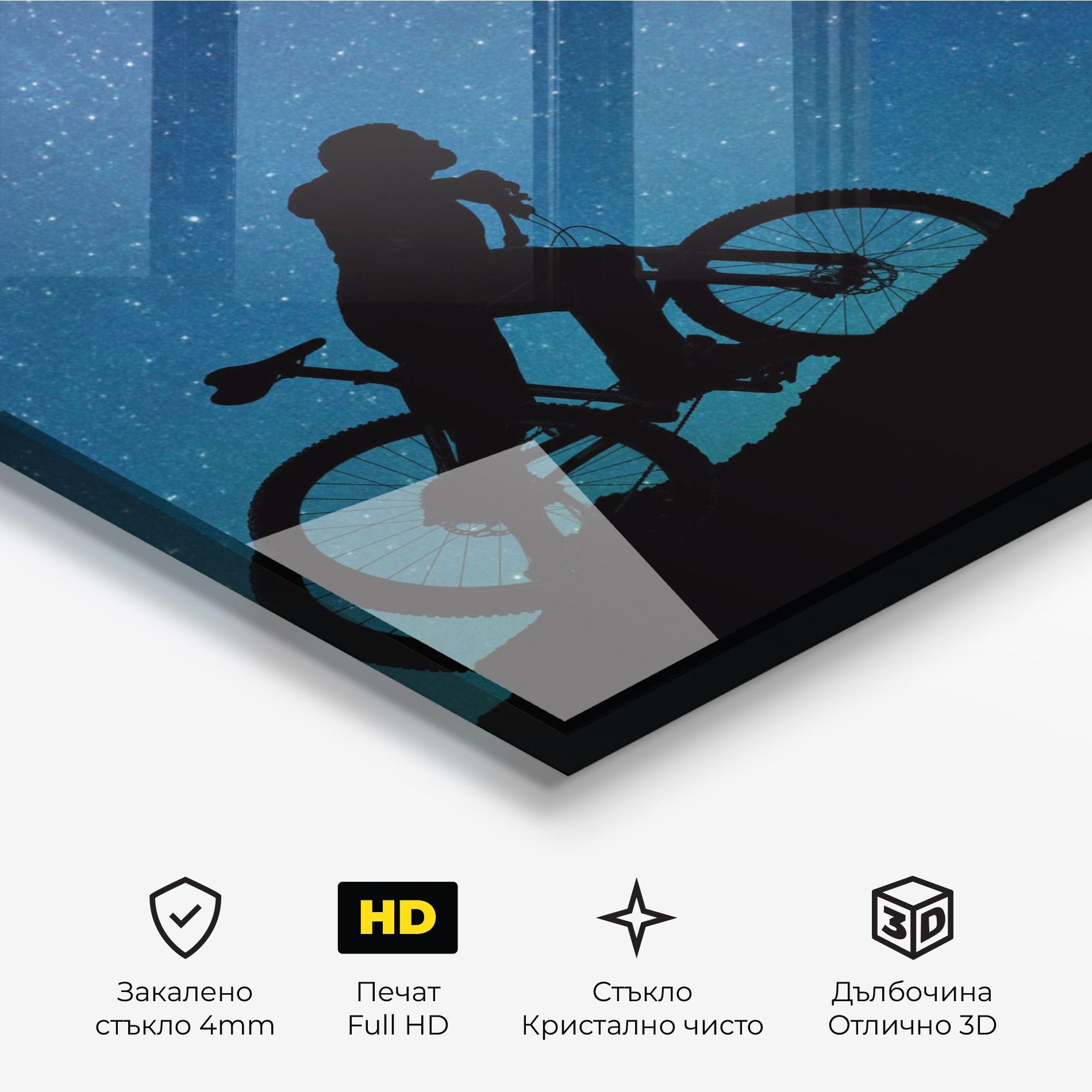 Стъклена картина Bike Blast mockup 3