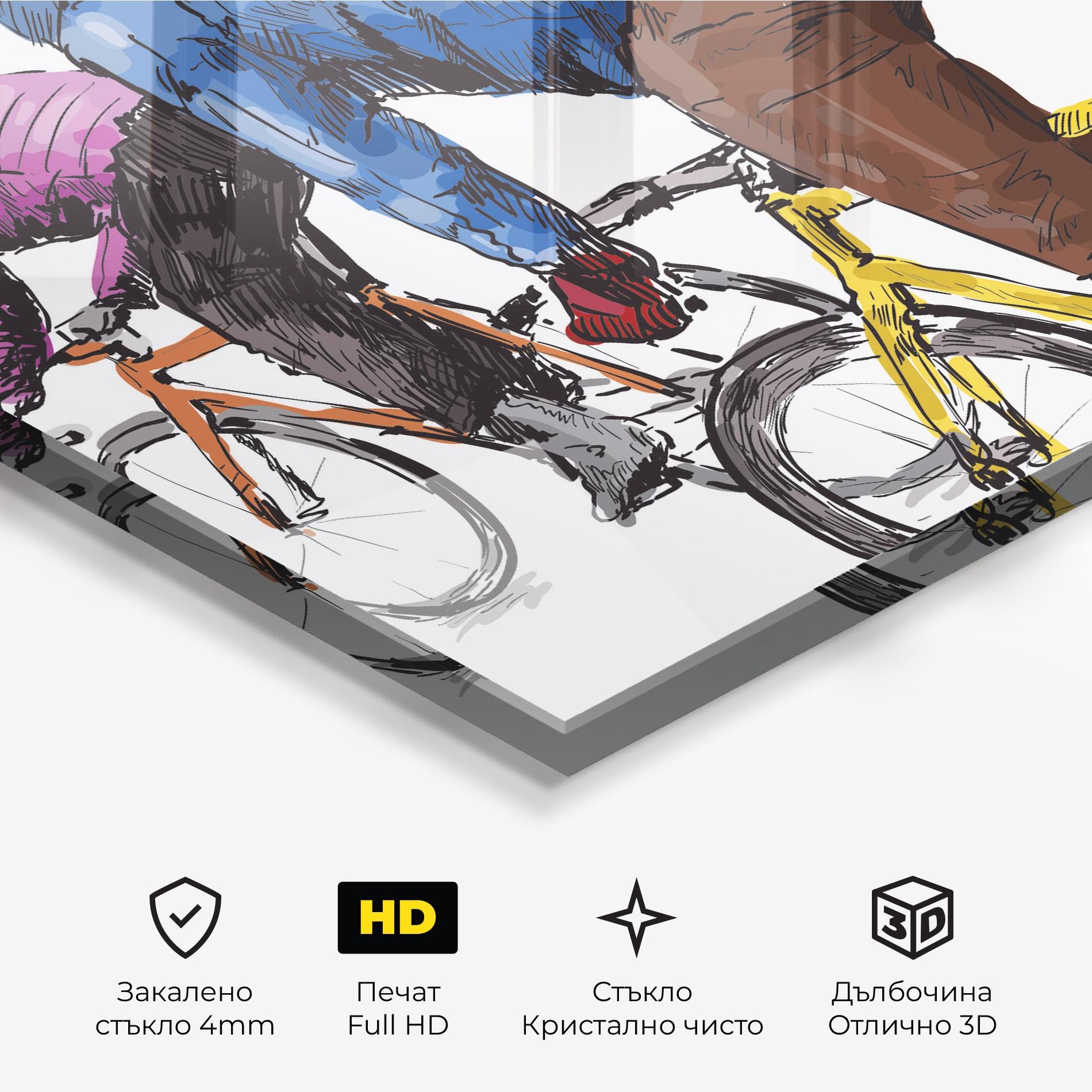 Стъклена картина Bike Trip mockup 3