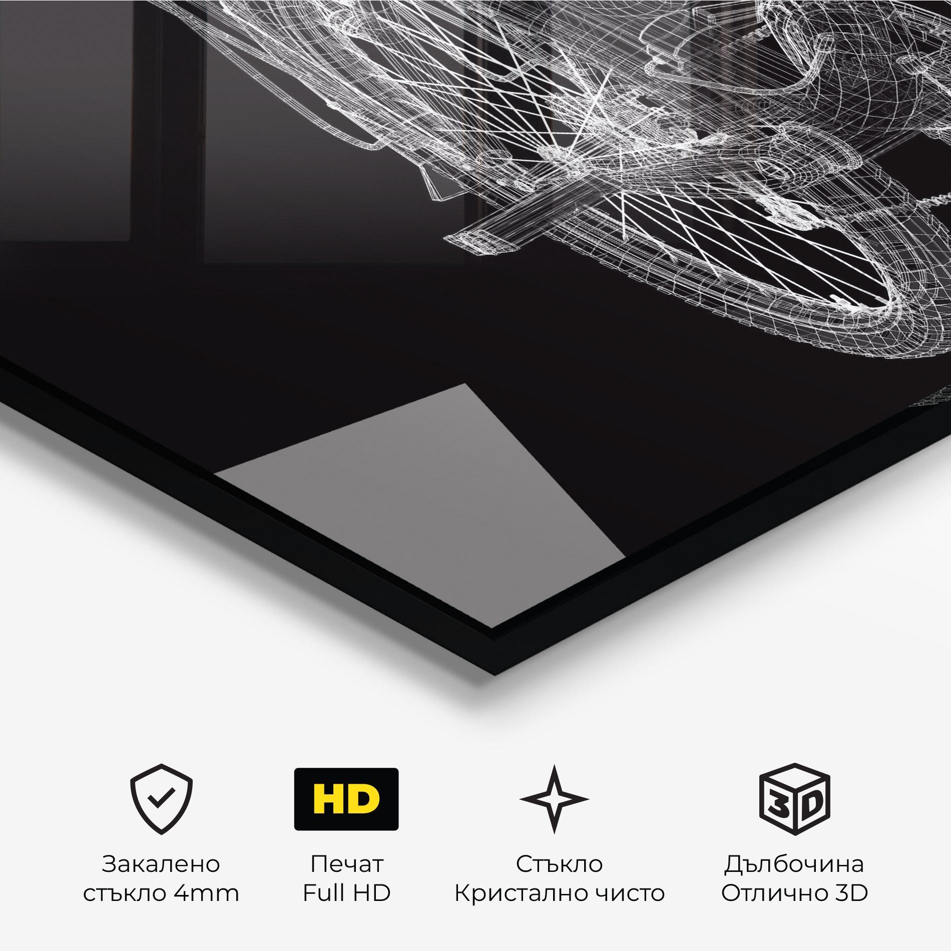 Стъклена картина Bike Wire Model 3d mockup 3