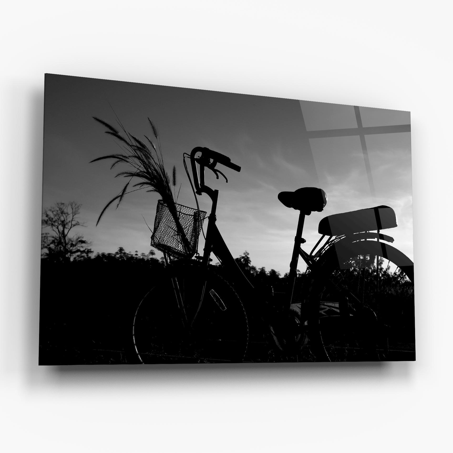 Стъклена картина Black Bike Shilouette mockup 6