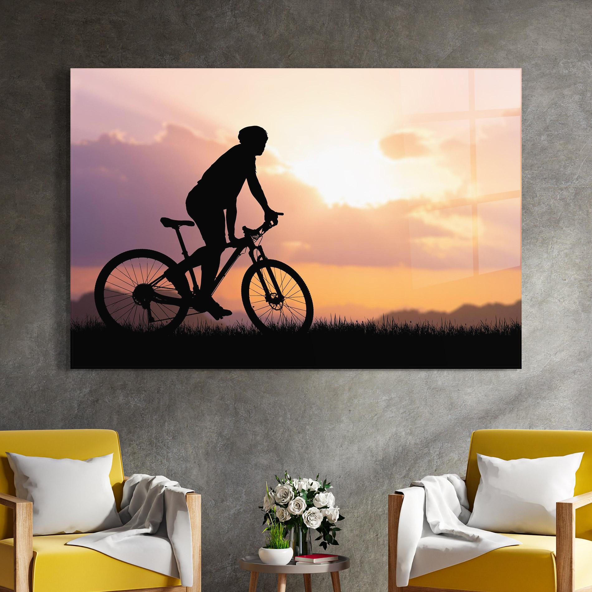 Стъклена картина Bike Travel Concept mockup 4