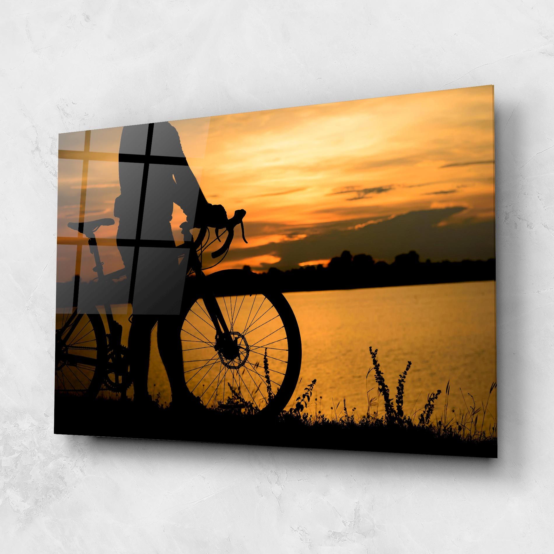 Bicycle Sunset Silhouette mockup 1
