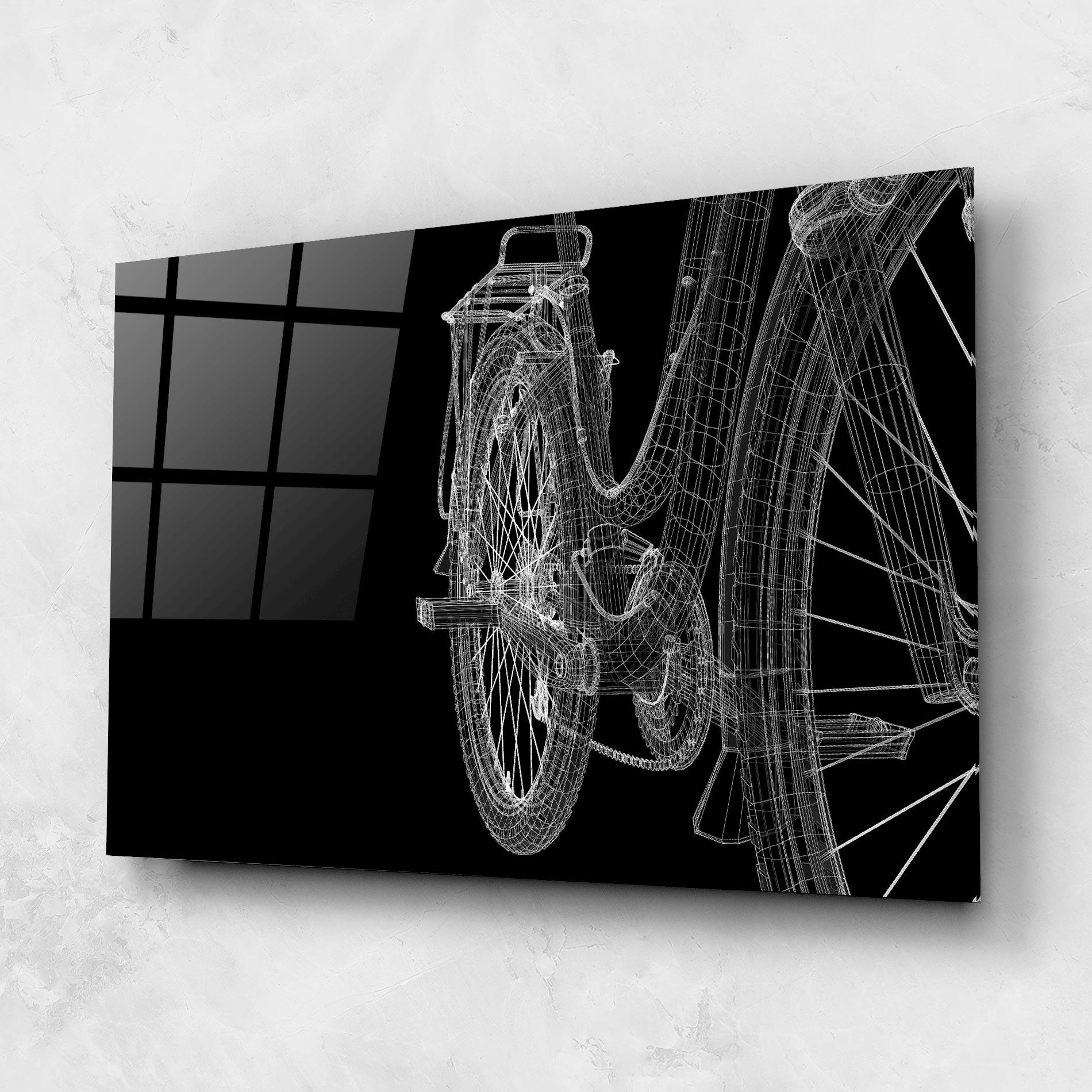Стъклена картина Bike Wire Model 3d mockup 1