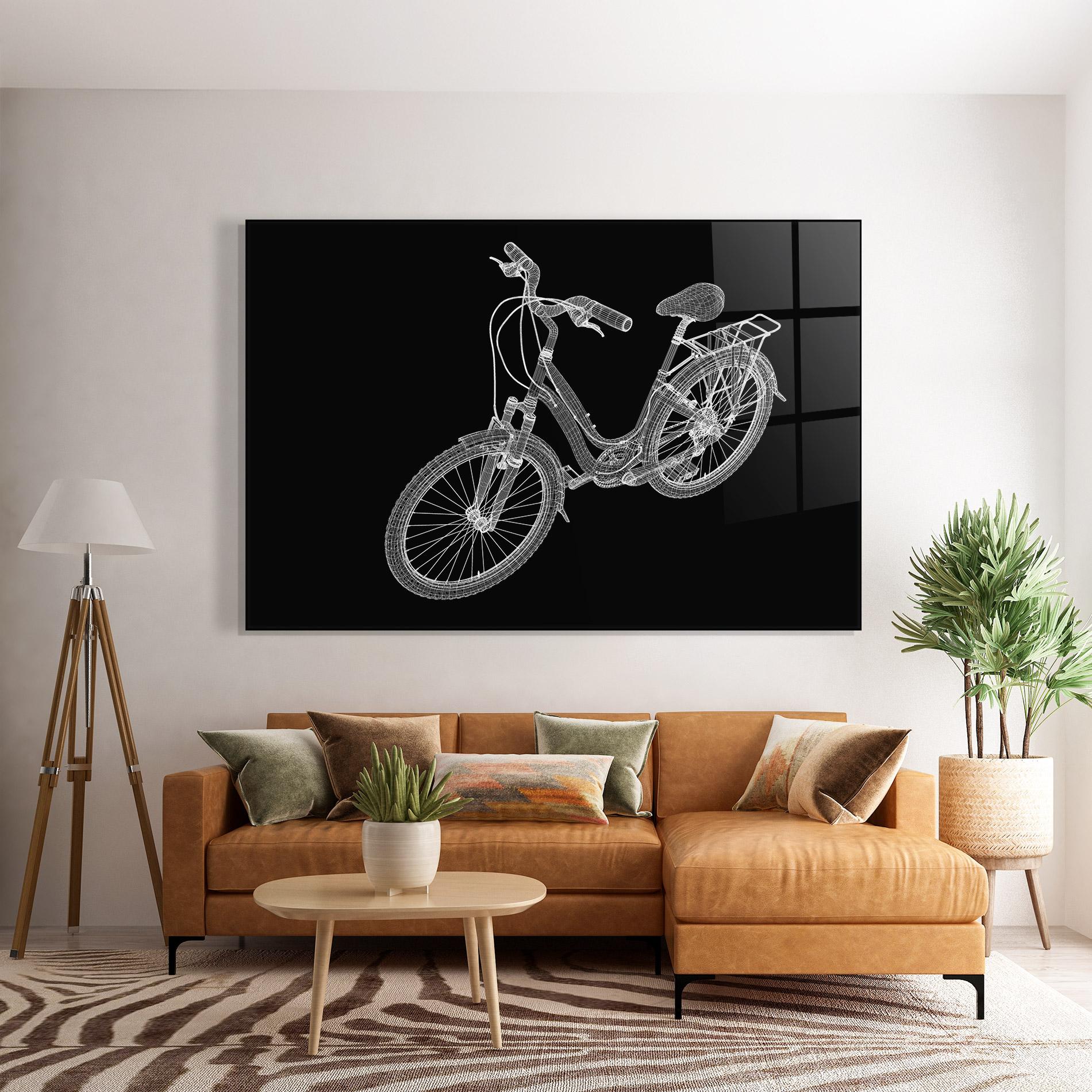 Стъклена картина Bicycle 3d Model mockup 7