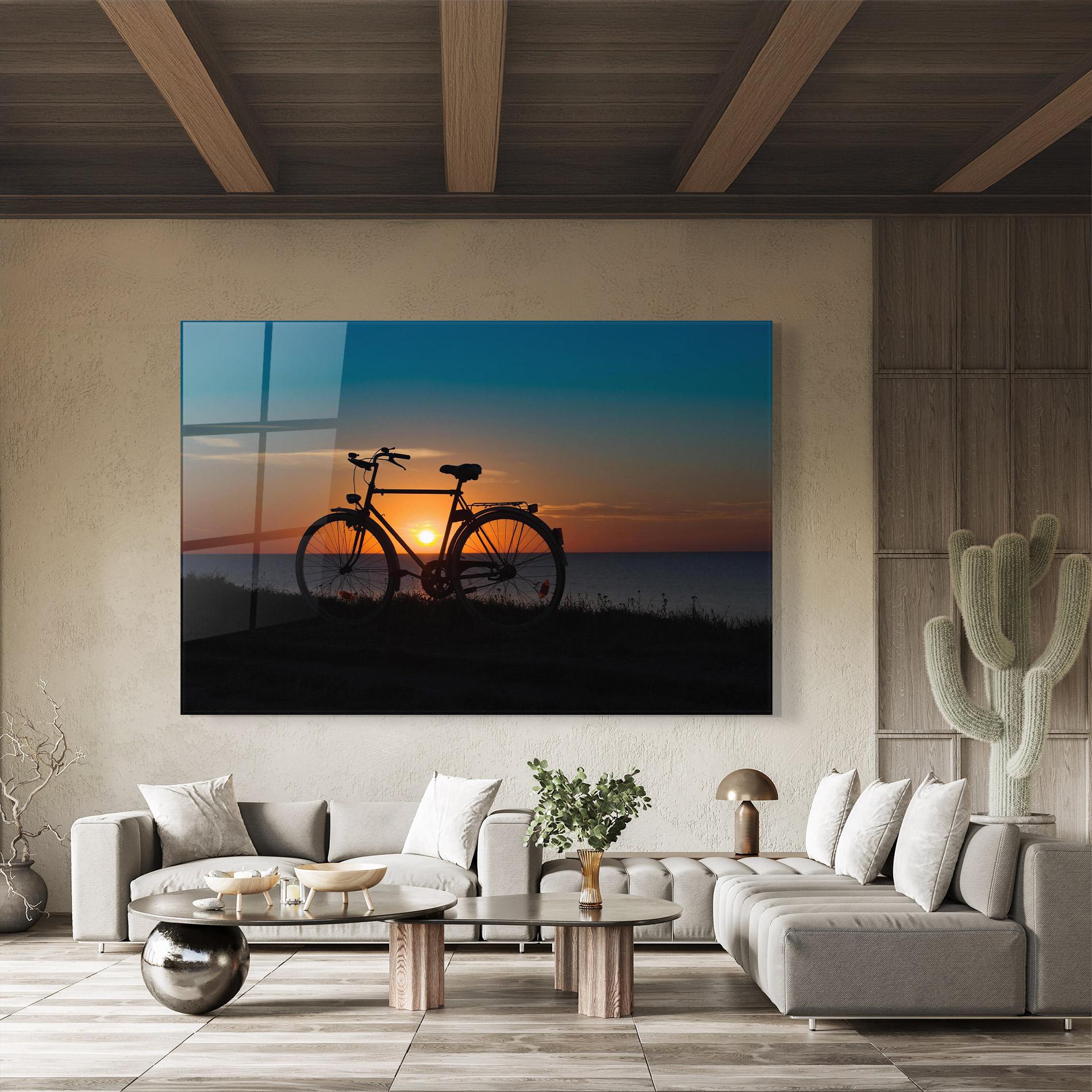 Стъклена картина Bike Silhouette mockup 8