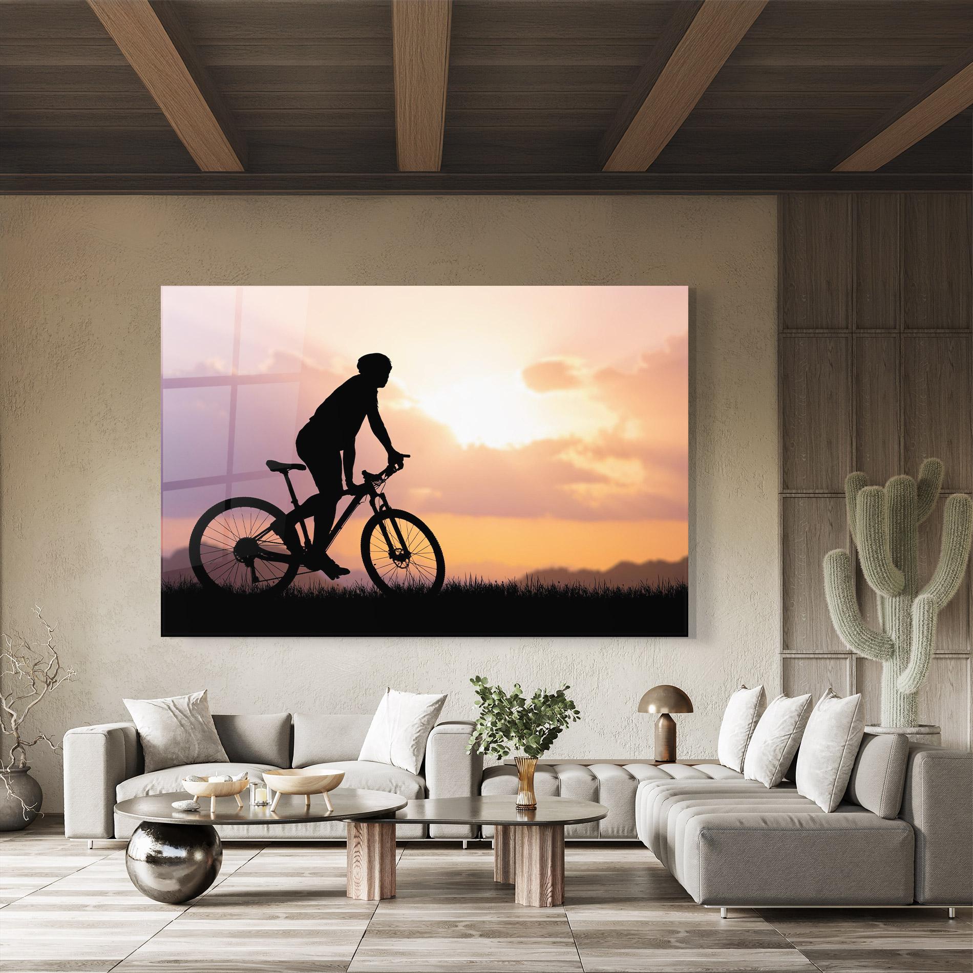 Стъклена картина Bike Travel Concept mockup 8