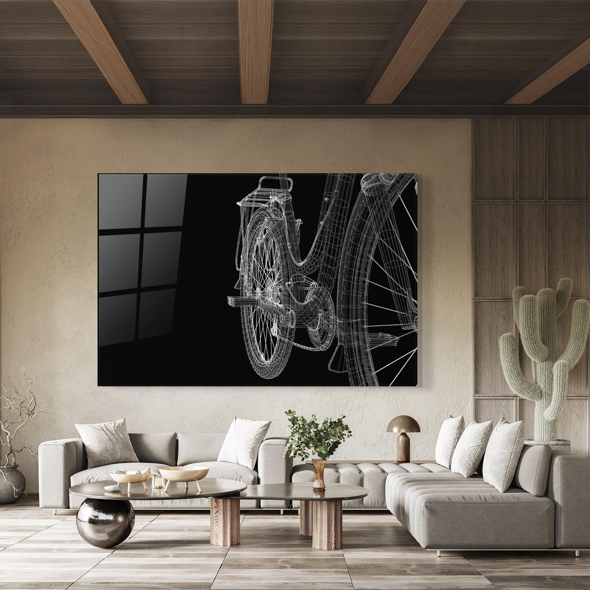 Стъклена картина Bike Wire Model 3d mockup 8