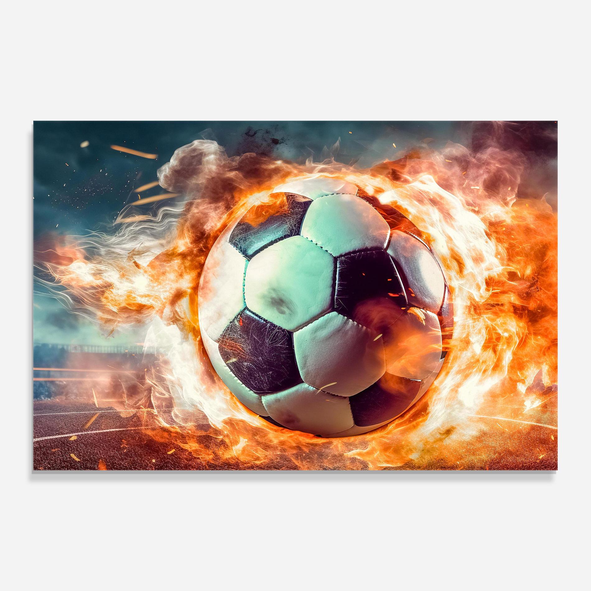 Стъклена картина Football Explosion mockup 0