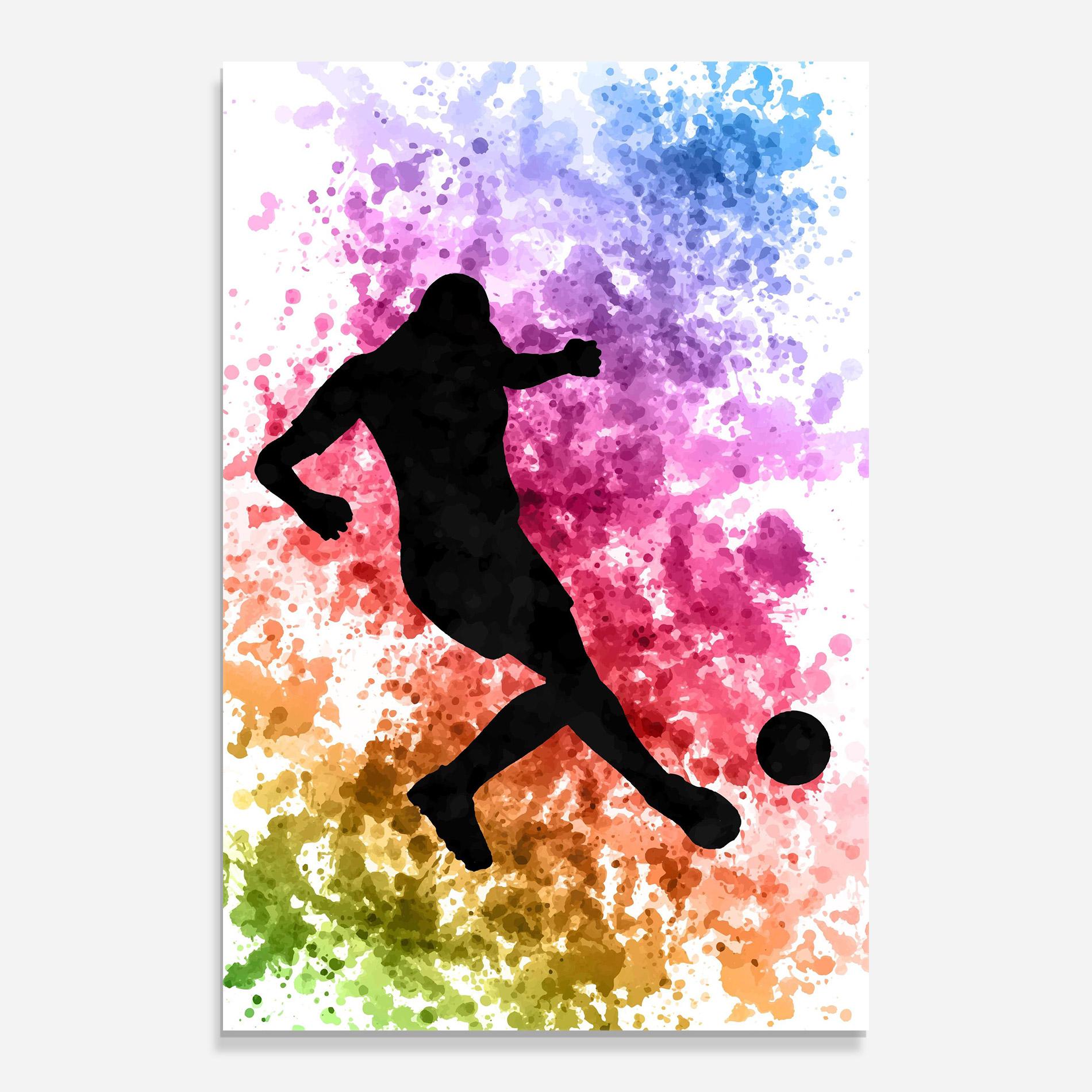 Стъклена картина Colorful Art Football mockup 0