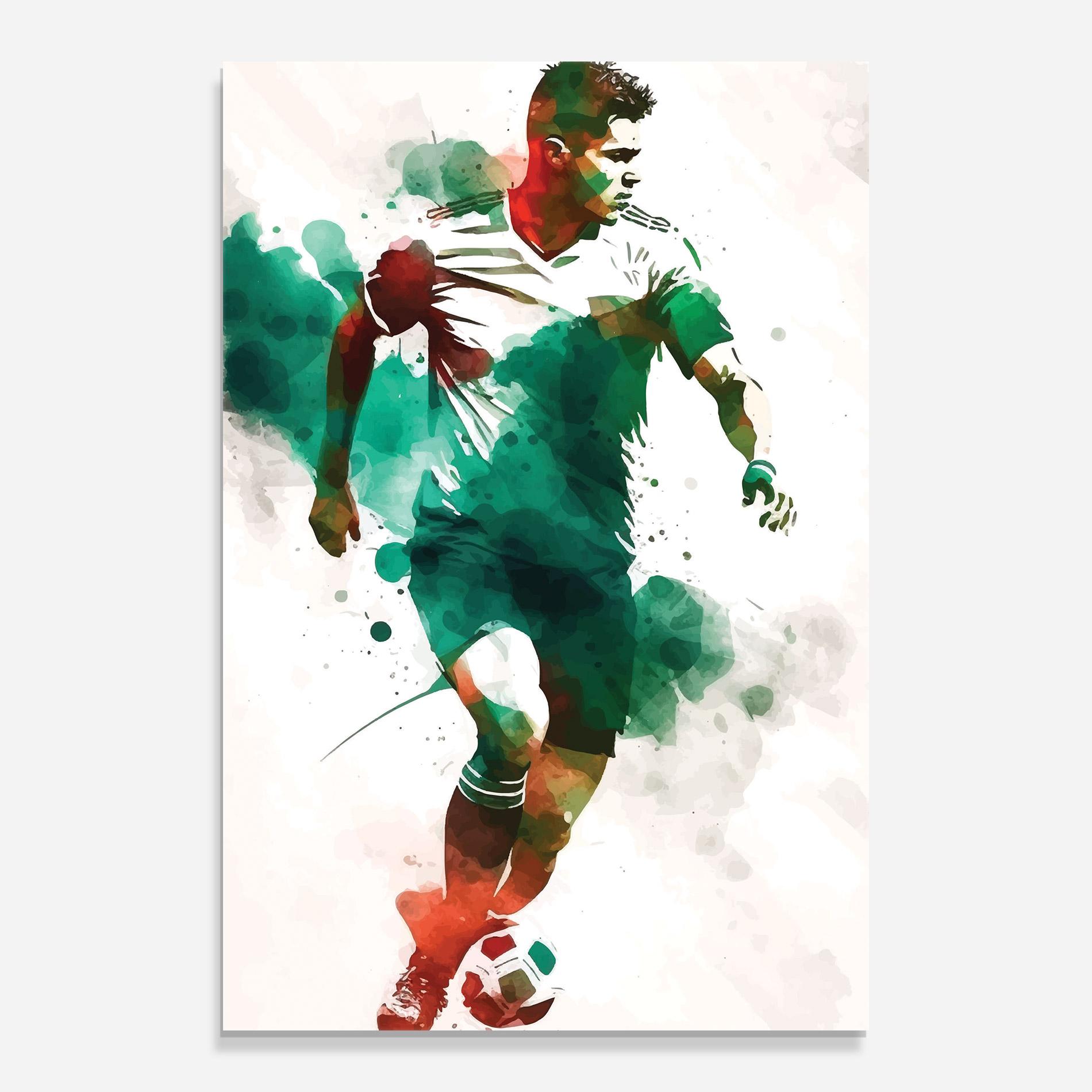 Стъклена картина Green Football mockup 0