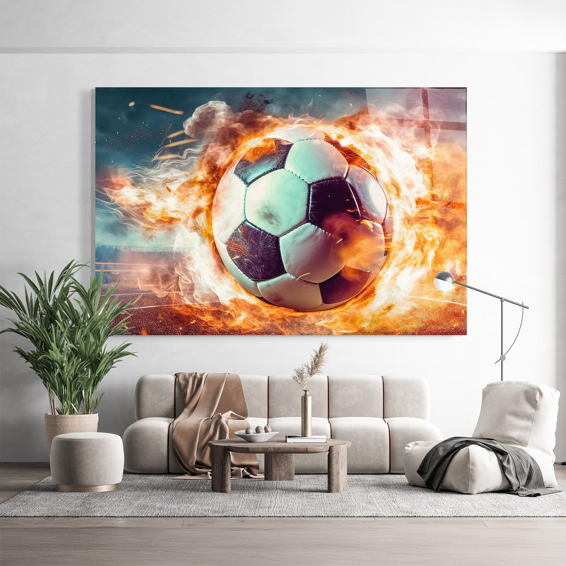 Стъклена картина Football Explosion mockup 9