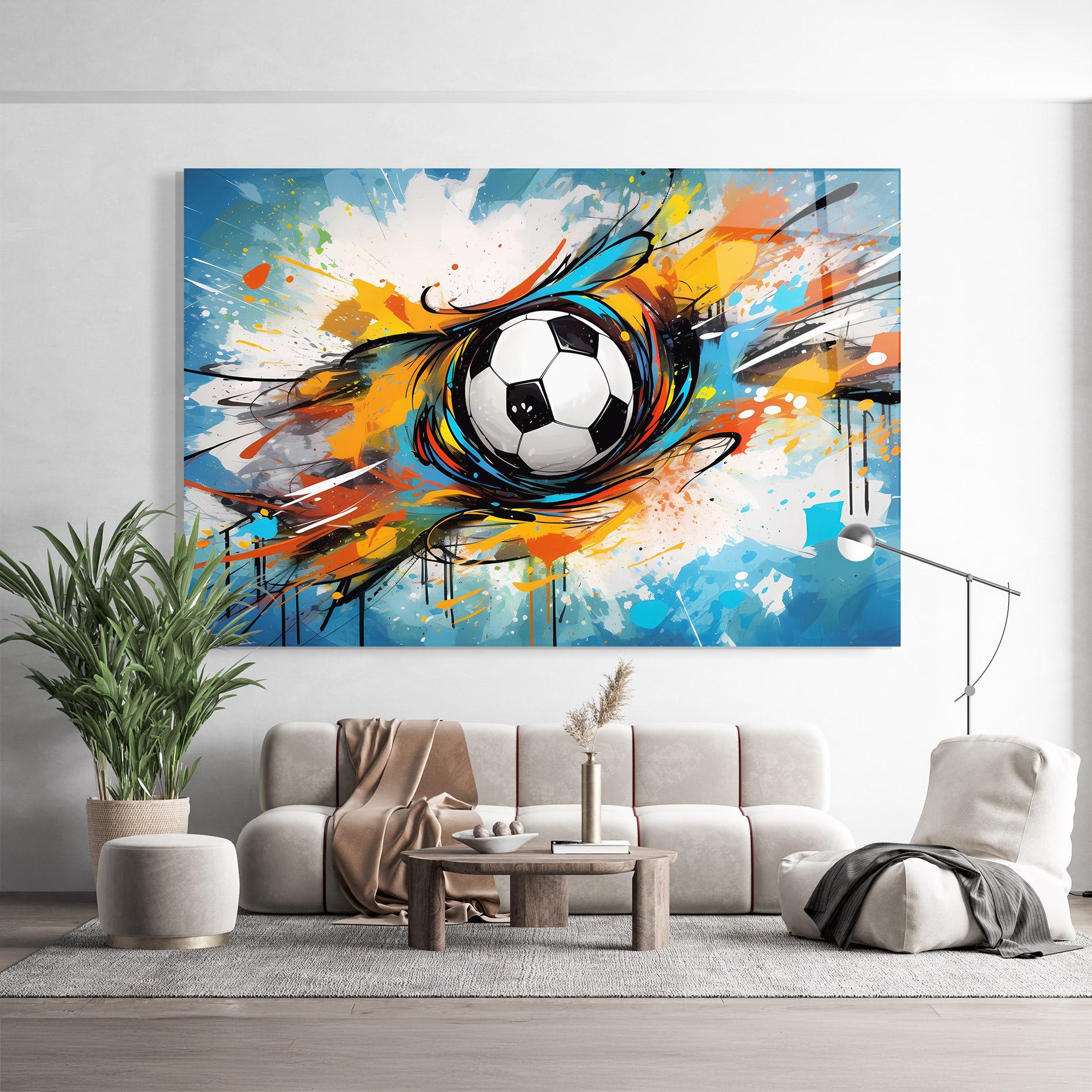 Стъклена картина Football Flight Graffiti mockup 9