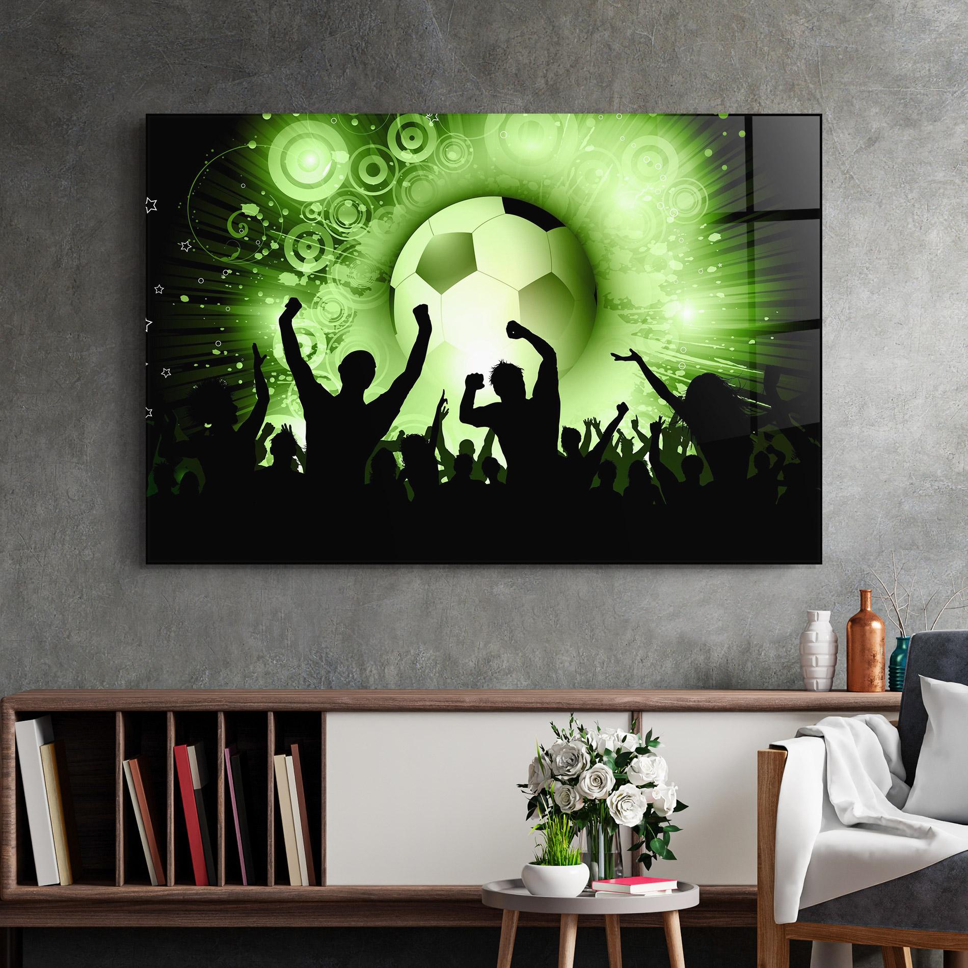 Стъклена картина Football Crowd mockup 2