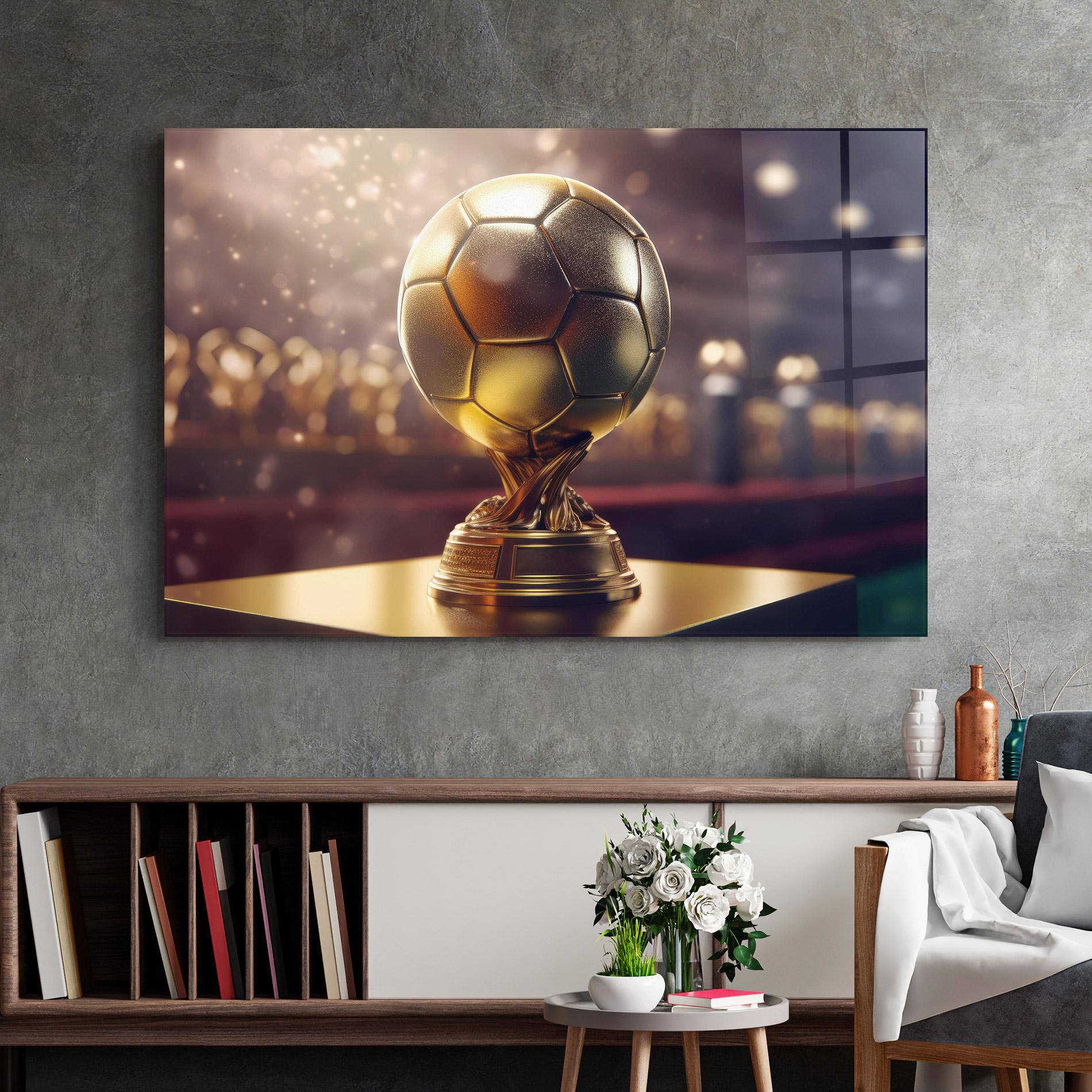 Стъклена картина Gold Football Award mockup 2