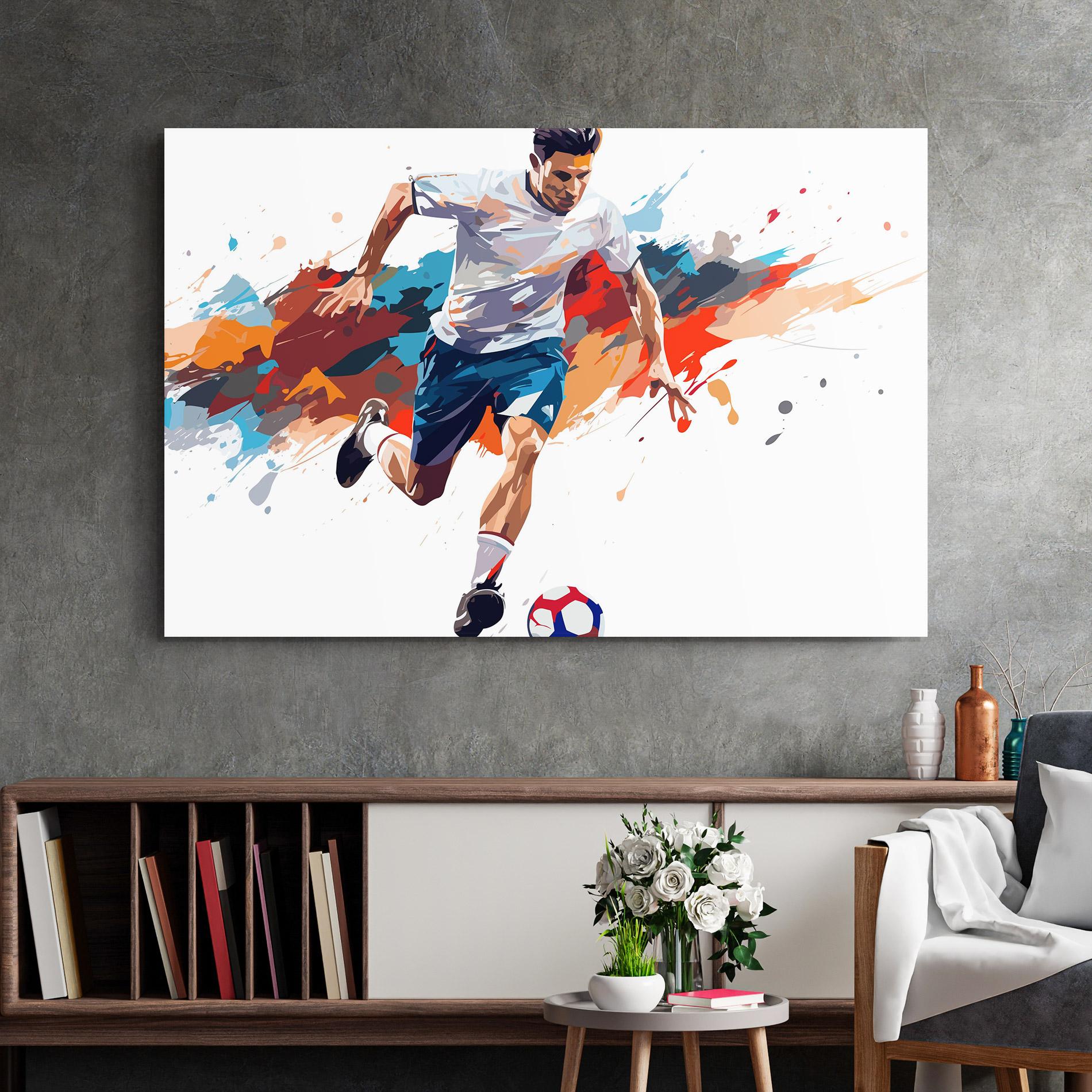 Стъклена картина Grey Blue Football mockup 2