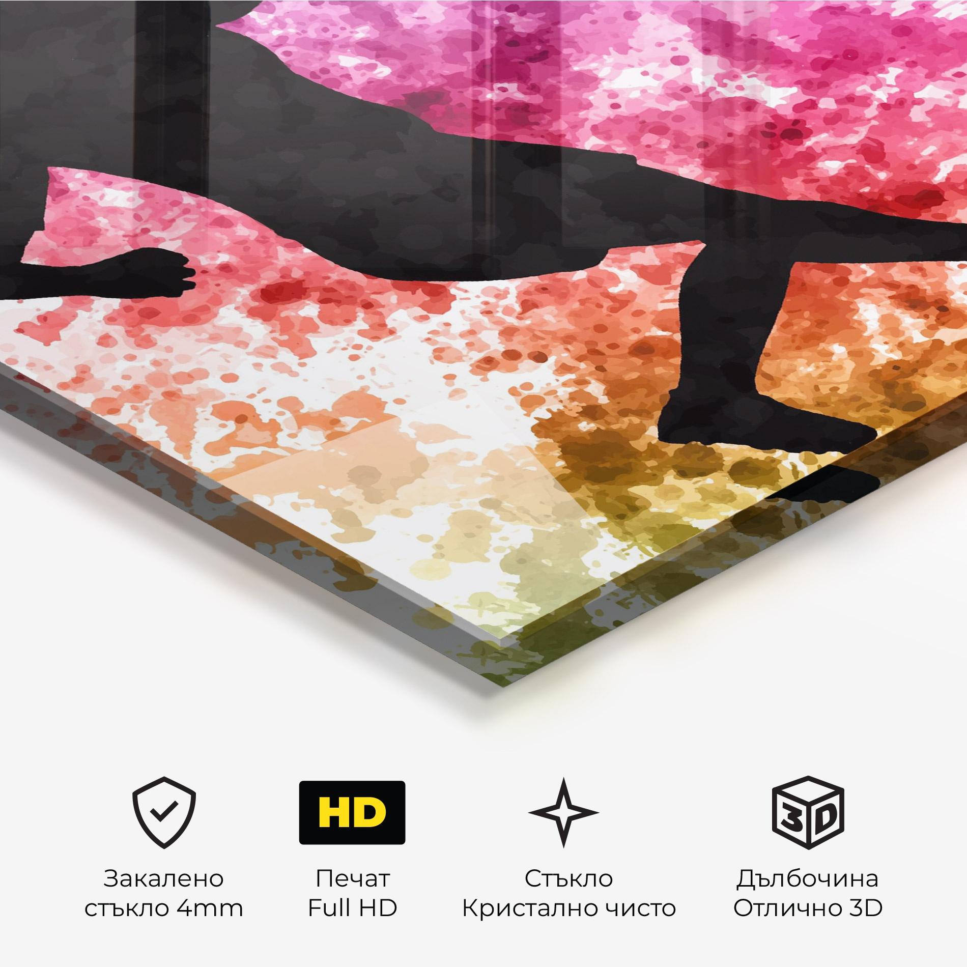 Стъклена картина Colorful Art Football mockup 3