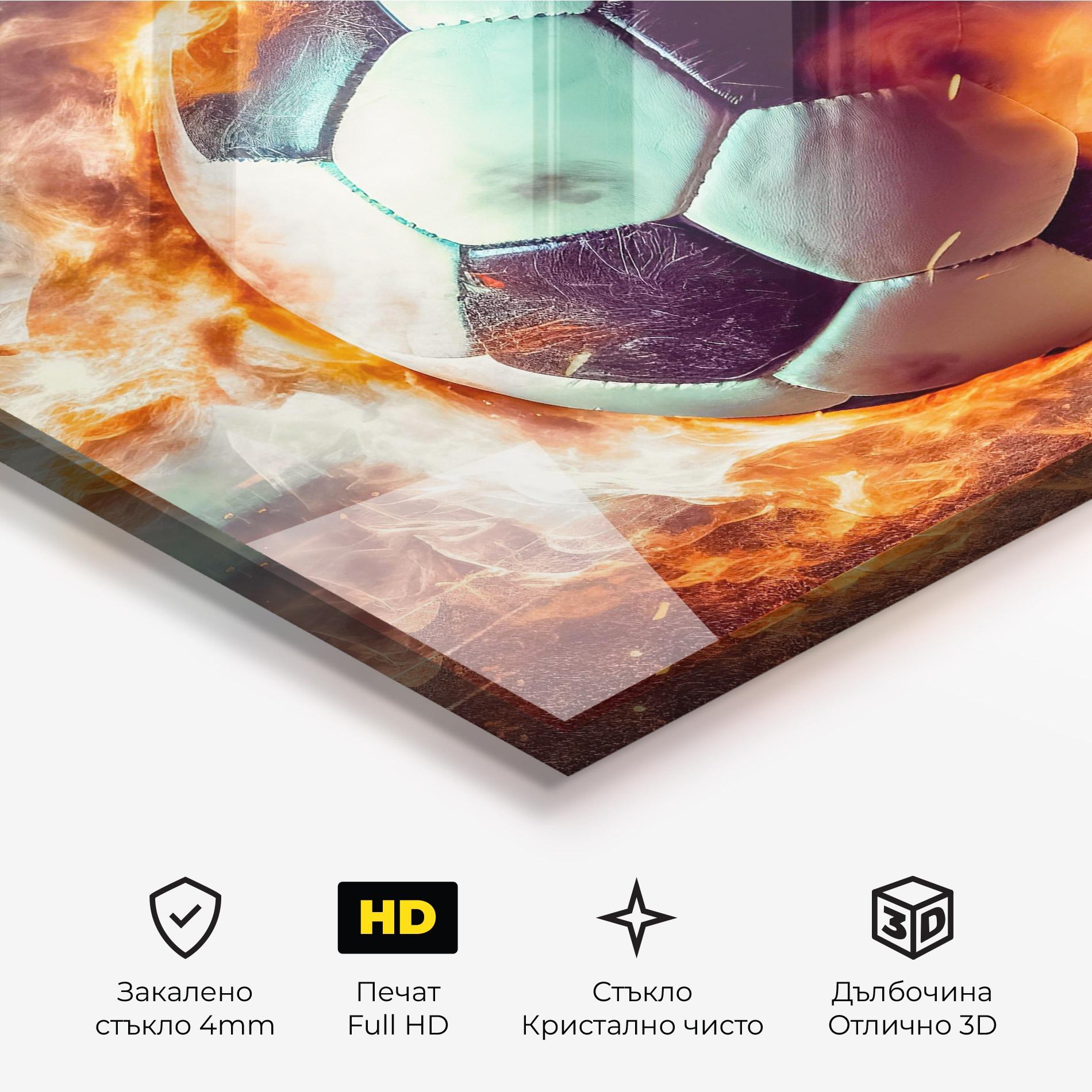 Стъклена картина Football Explosion mockup 3