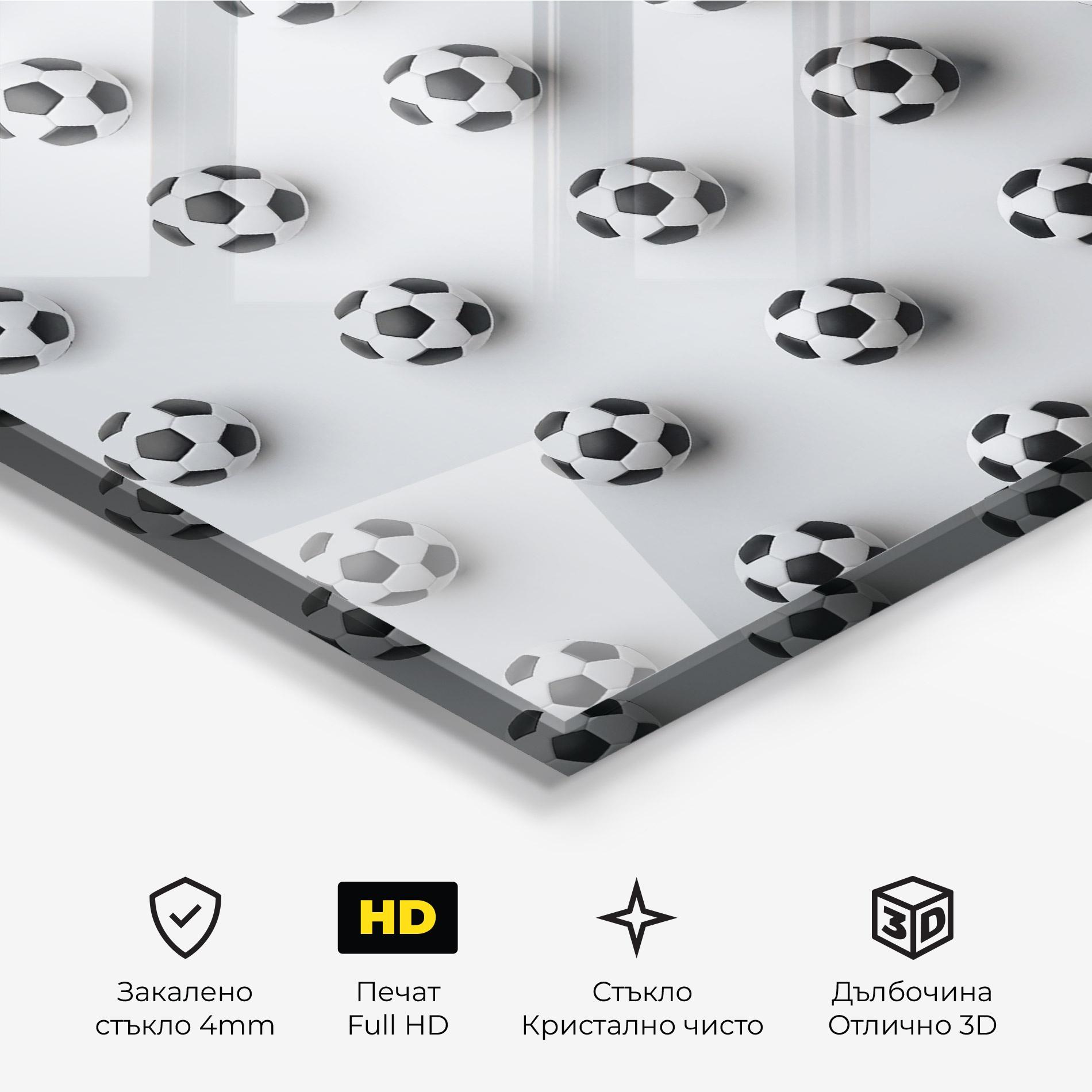 Стъклена картина Football Pattern mockup 3